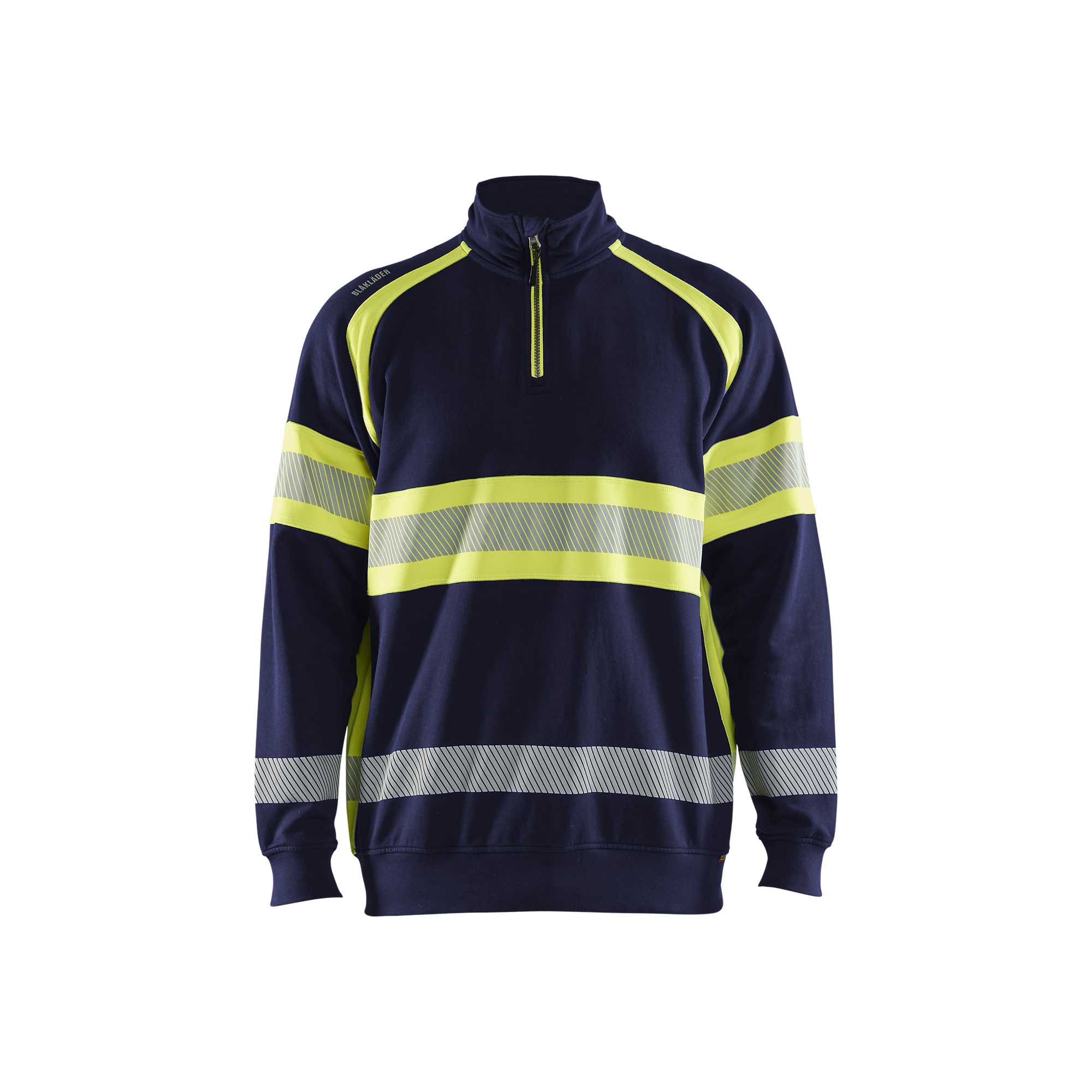 BLAKLADER 35531158 Hi Vis Sweater Hi Vis Reflective Half-zip Work Sweatshirt MEN - 100% Cotton