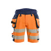 BLAKLADER 11201648 Hi Vis shorts 4 way stretch Hi Vis Reflective Work Shorts Men - double weave