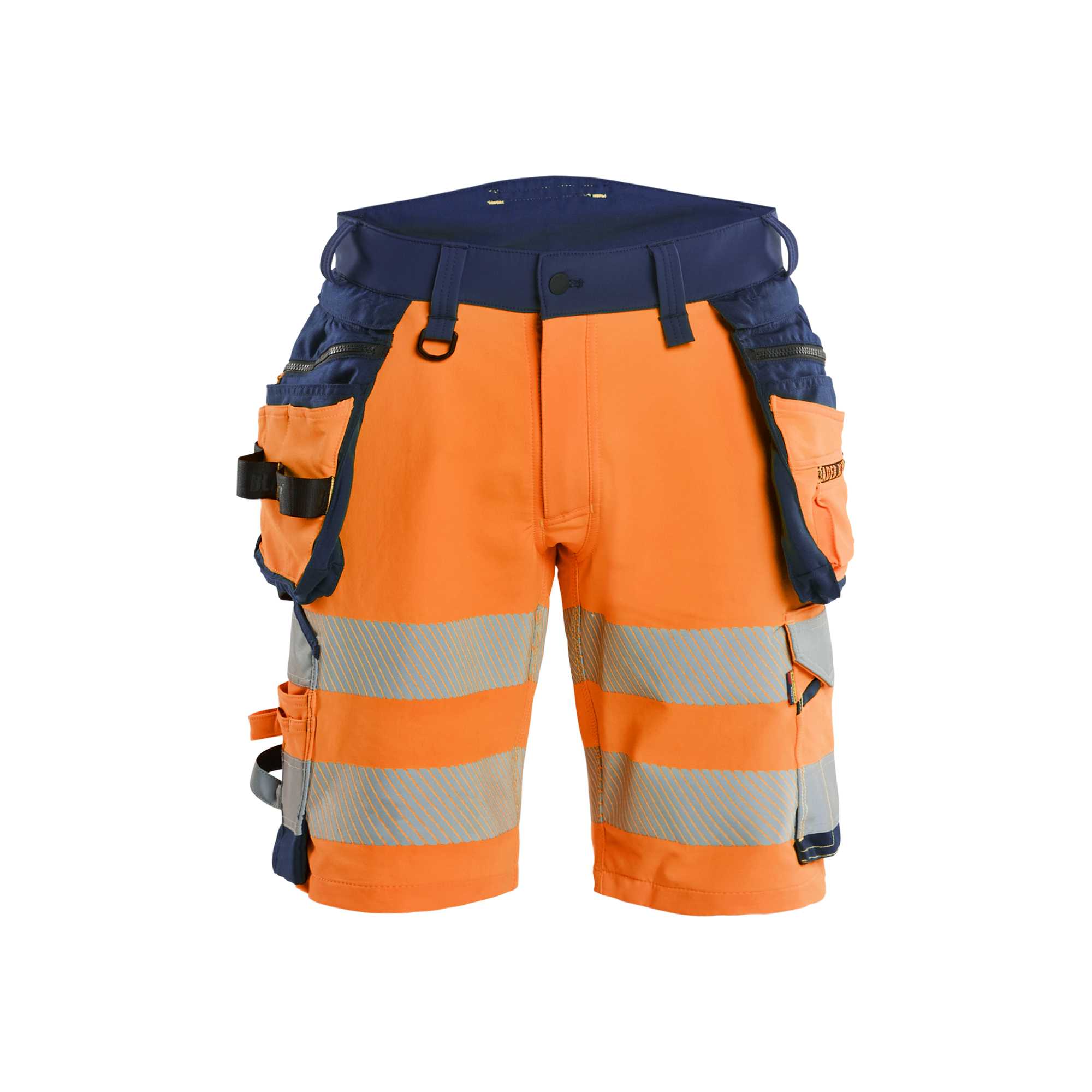 BLAKLADER 11201648 Hi Vis shorts 4 way stretch Hi Vis Reflective Work Shorts Men - double weave