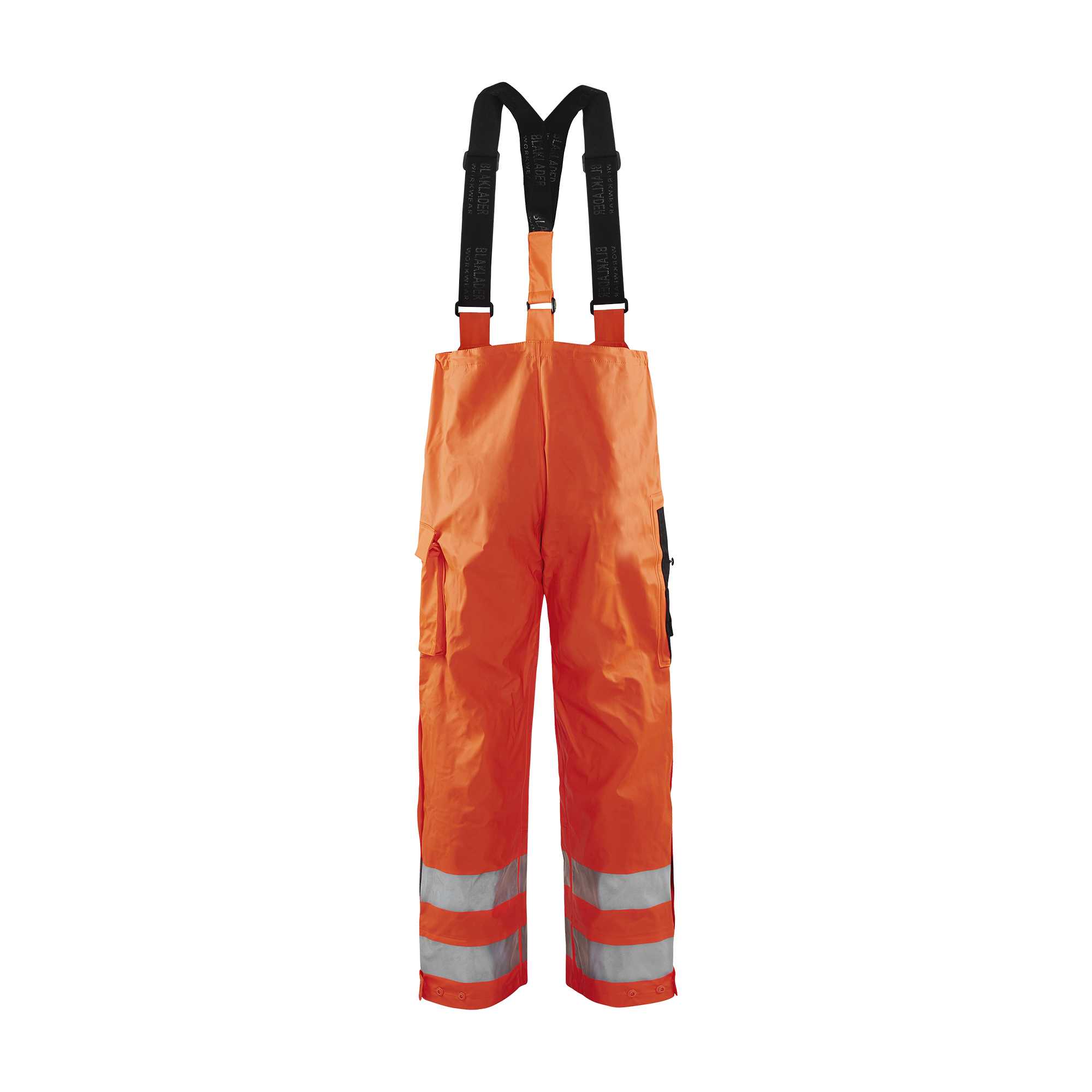 BLAKLADER 13022003 Rain Trousers Hi Vis LEVEL 2 Hi Vis Reflective Work Trousers Men - Waterproof