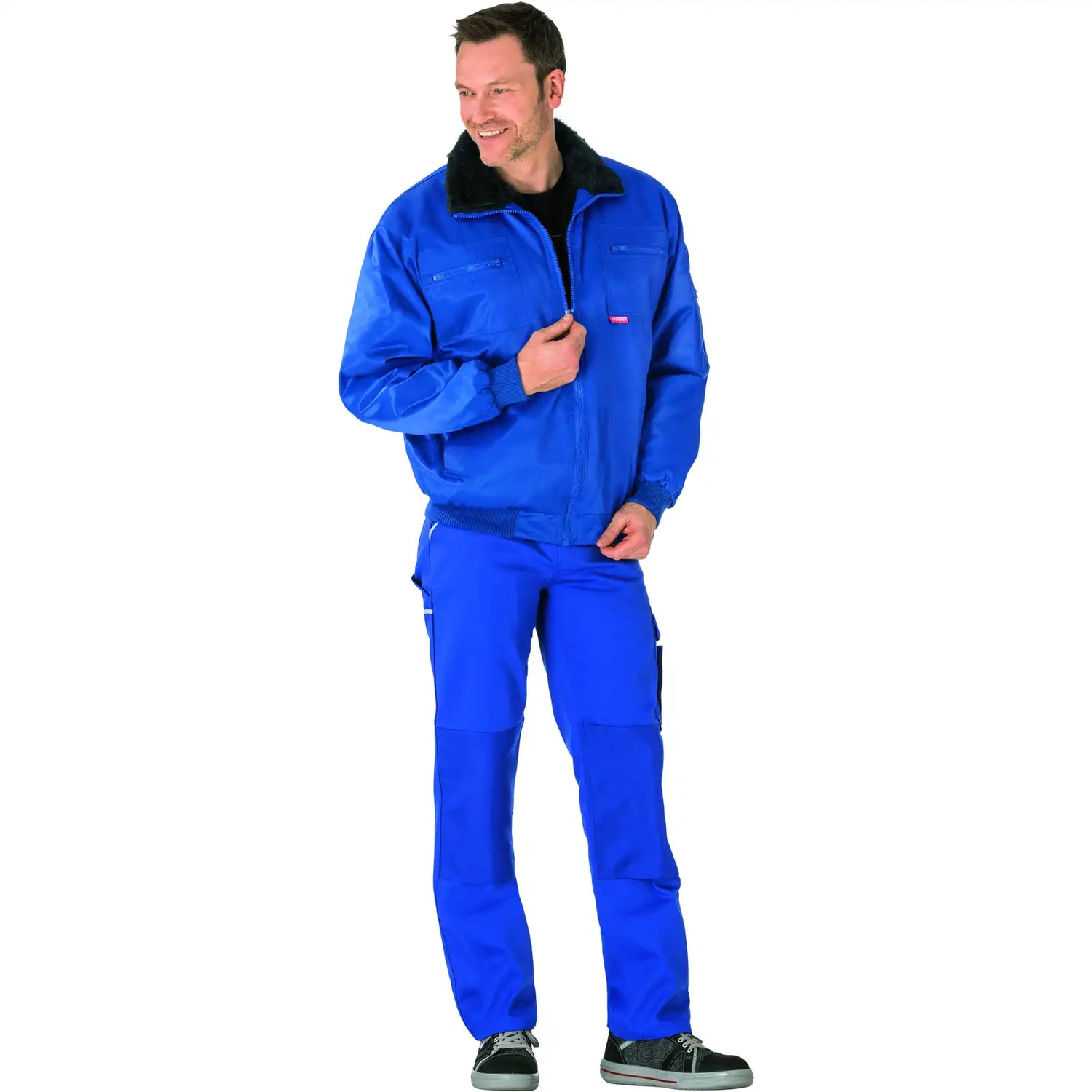 Planam Outdoor Gletscher Pilotenjacke kornblumenblau S kornblumenblau - Produktbild mit Model