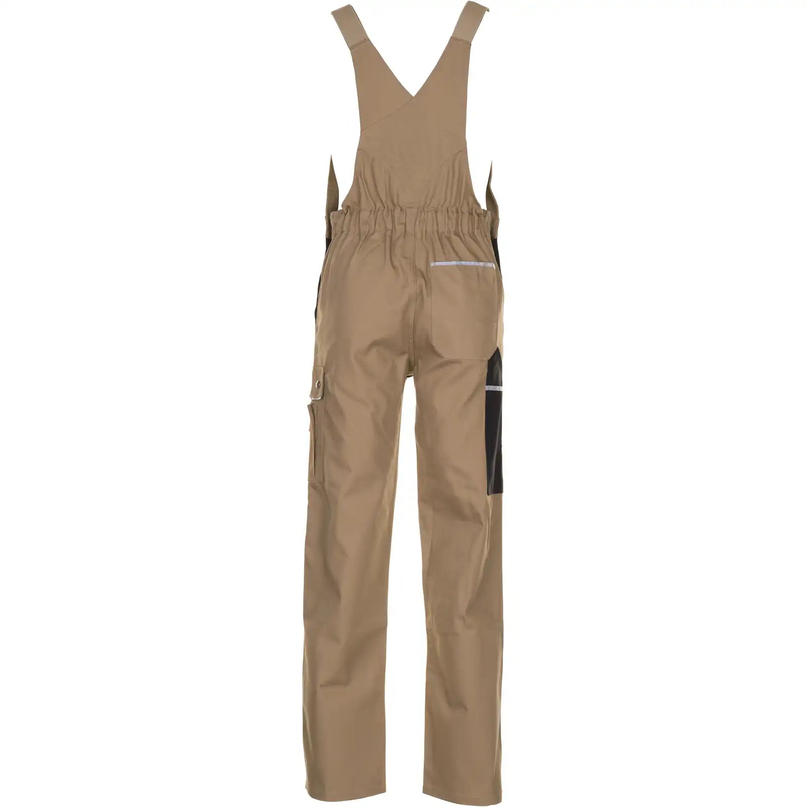 Planam Canvas 320 Latzhose khaki/schwarz 102 khaki/schwarz - Produktbild ohne Model