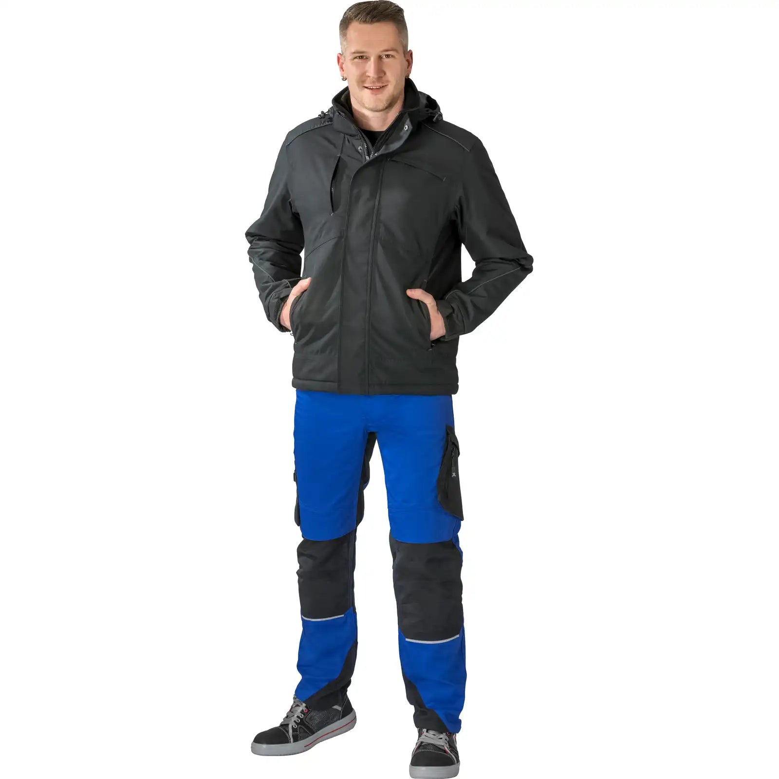 Planam Norit Herren Winterjacke schwarz 4XL schwarz - Produktbild mit Model