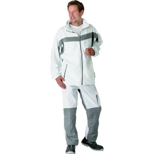 Planam Plaline Fleecejacke reinweiß/zink XS reinweiß/zink - Produktbild mit Model