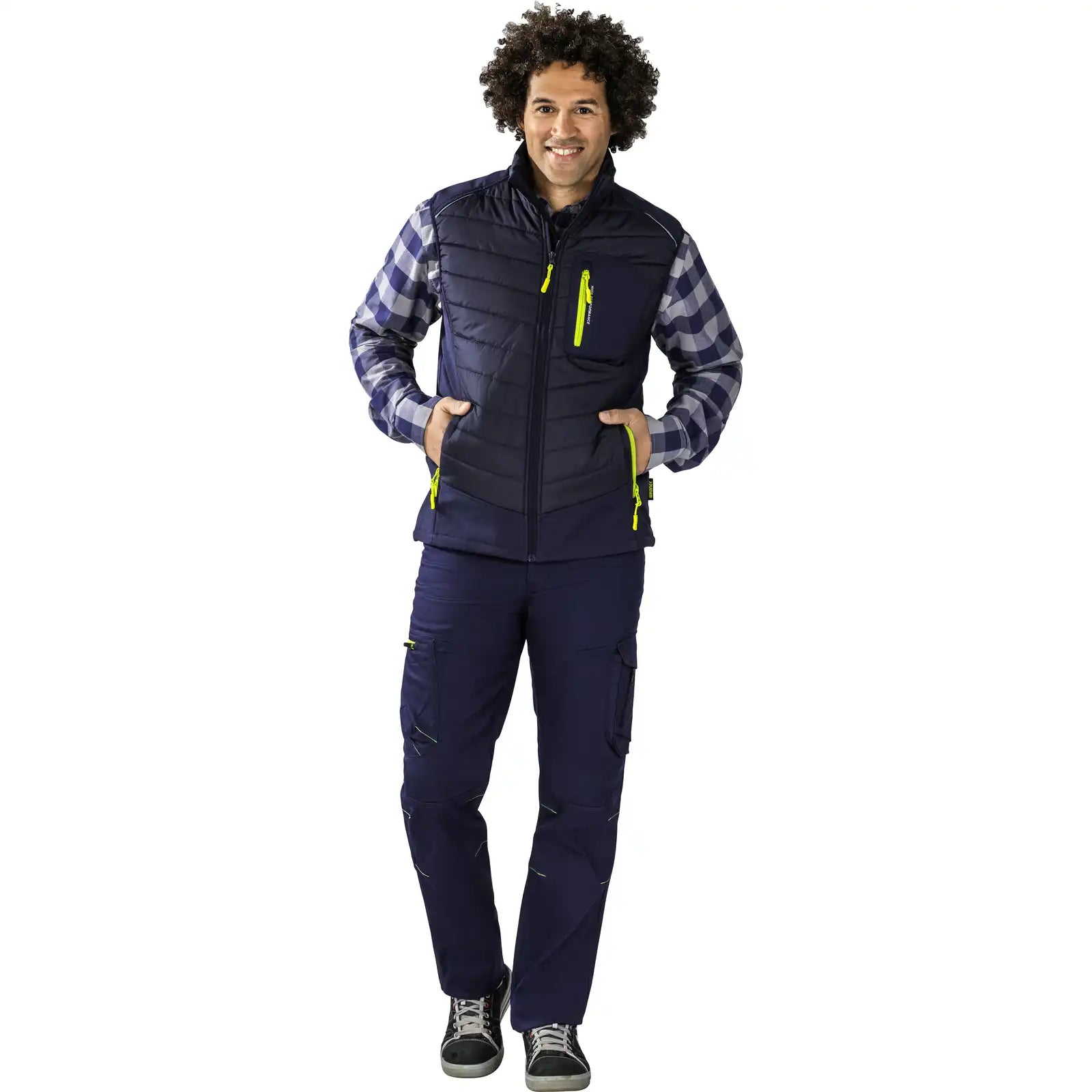 Planam PLANAM Stretchline Winterweste marine XS marine - Produktbild mit Model