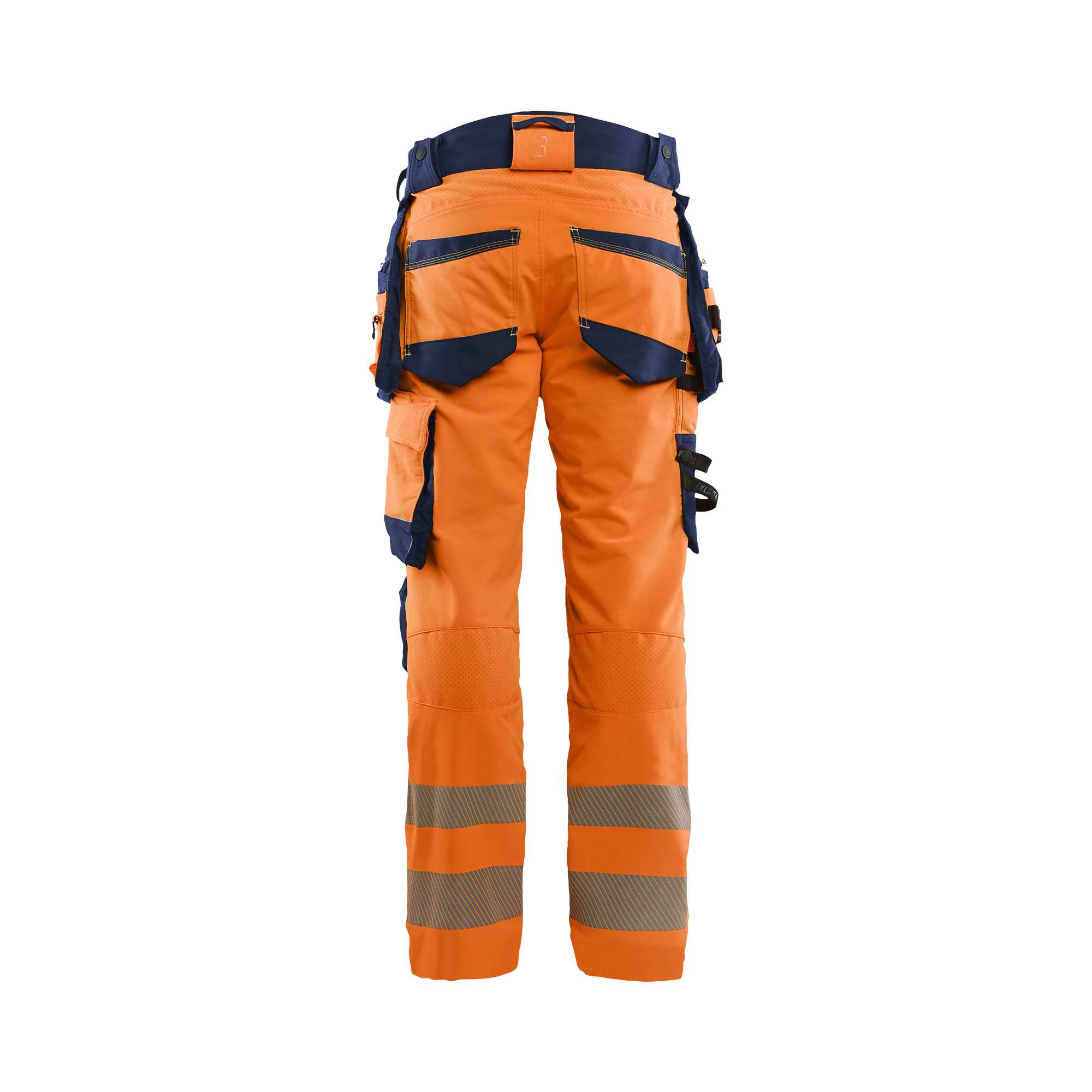 BLAKLADER 11221648 Hi Vis trousers 4 way stretch Hi Vis Reflective Work Trousers Men - double weave
