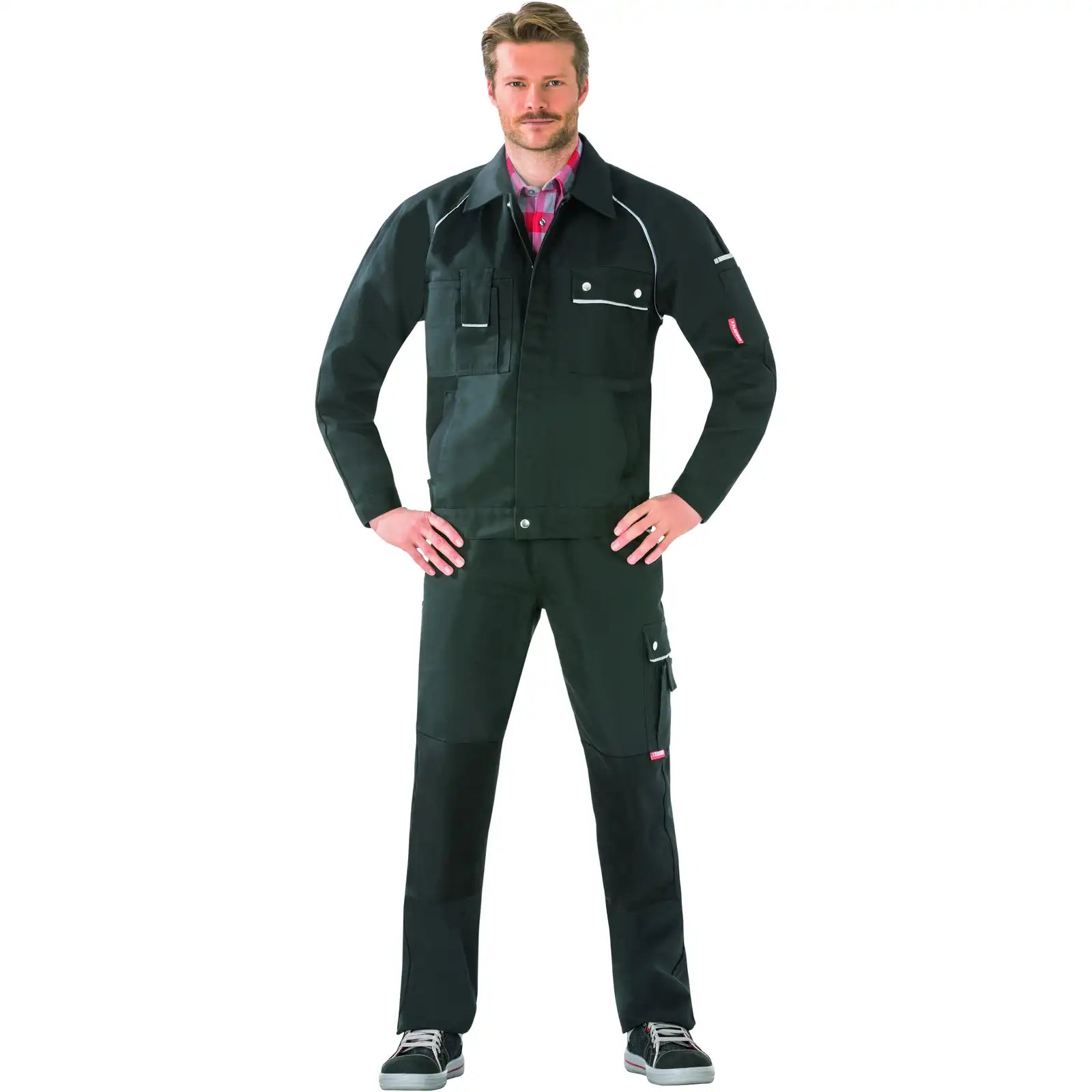 Planam Canvas 320 Bundjacke schwarz/schwarz 102 schwarz/schwarz - Produktbild mit Model