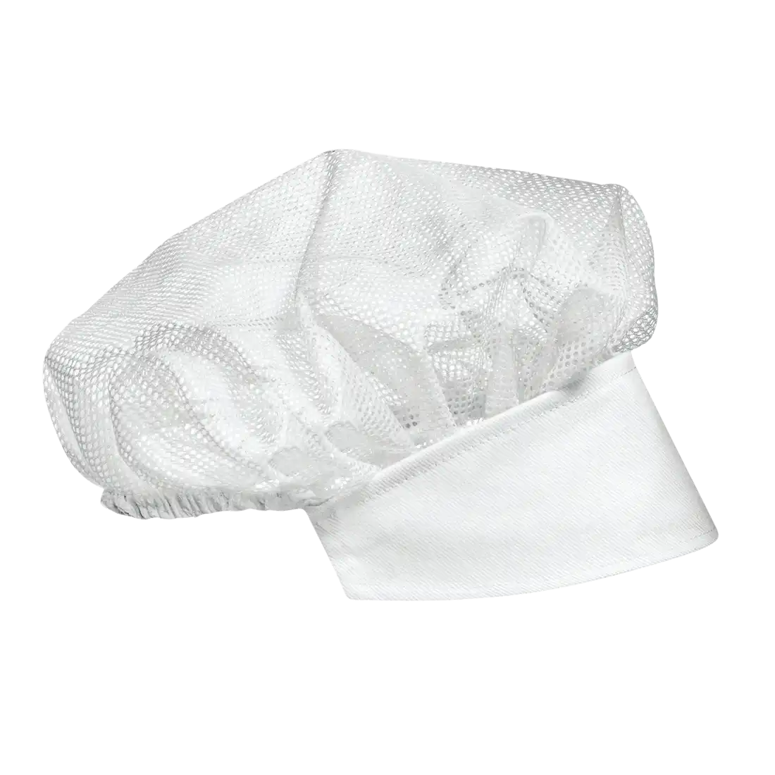 LADIES' CAP Hairnet - Perforated Cloth - Wide Cotton Peak - Pack of 12 Pieces