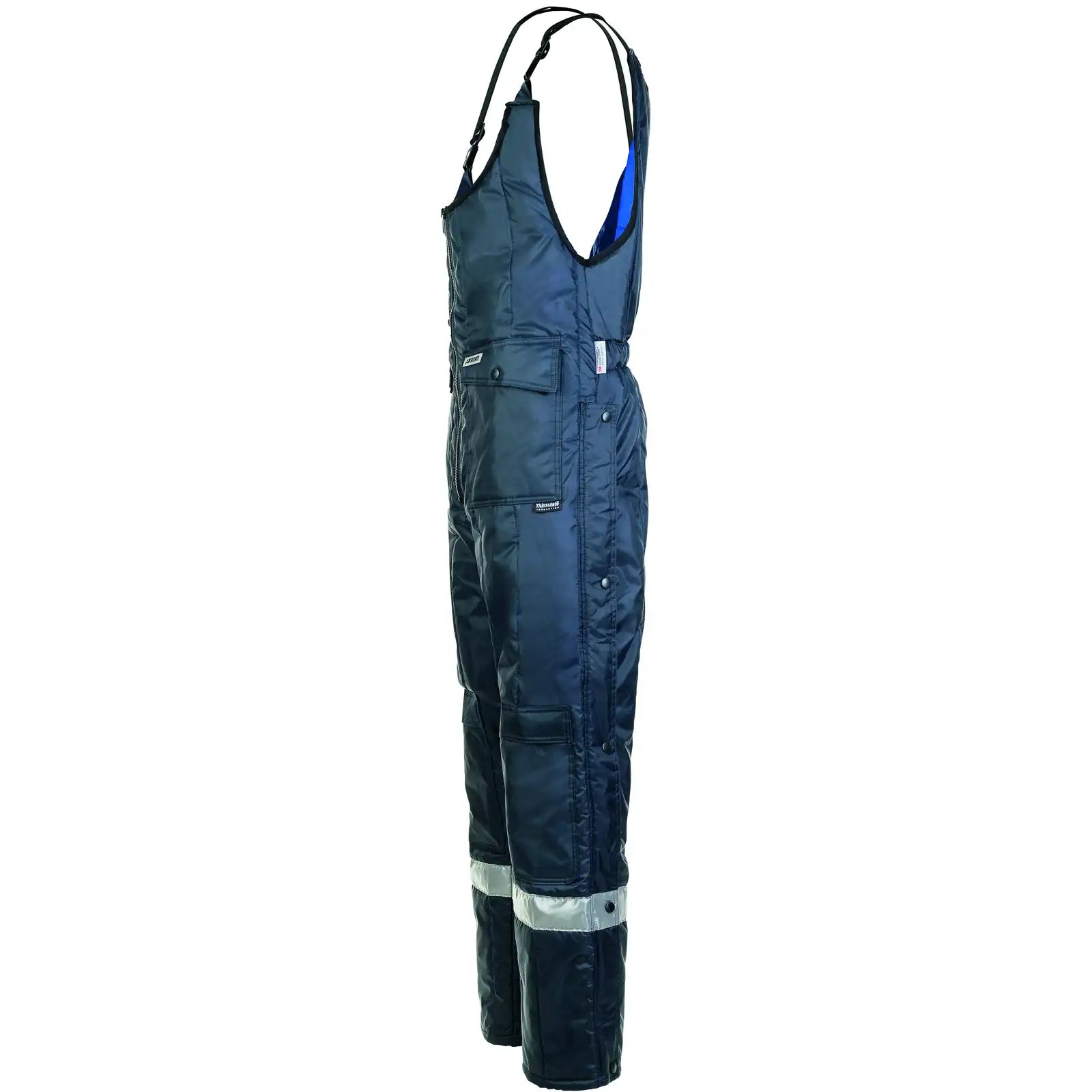 Planam Kühl-/Gefrierhaus Gefrierhaus Latzhose marine/kornblumenblau L marine, Innenfutter kornblumenblau - Produktbild ohne Model