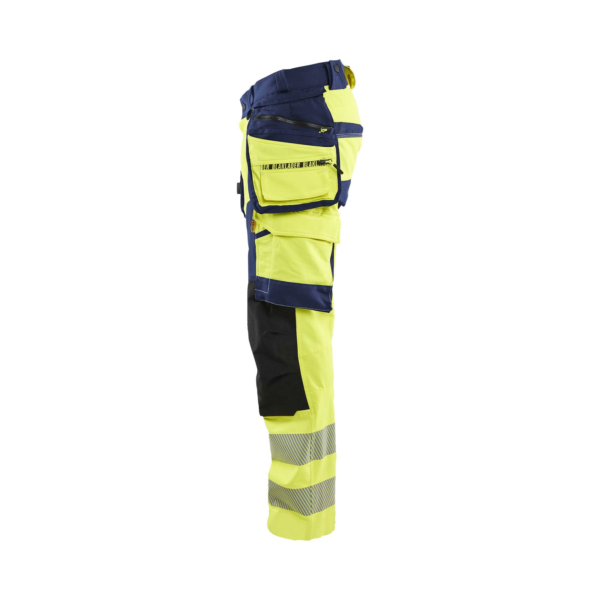 BLAKLADER 11221648 Hi Vis trousers 4 way stretch Hi Vis Reflective Work Trousers Men - double weave