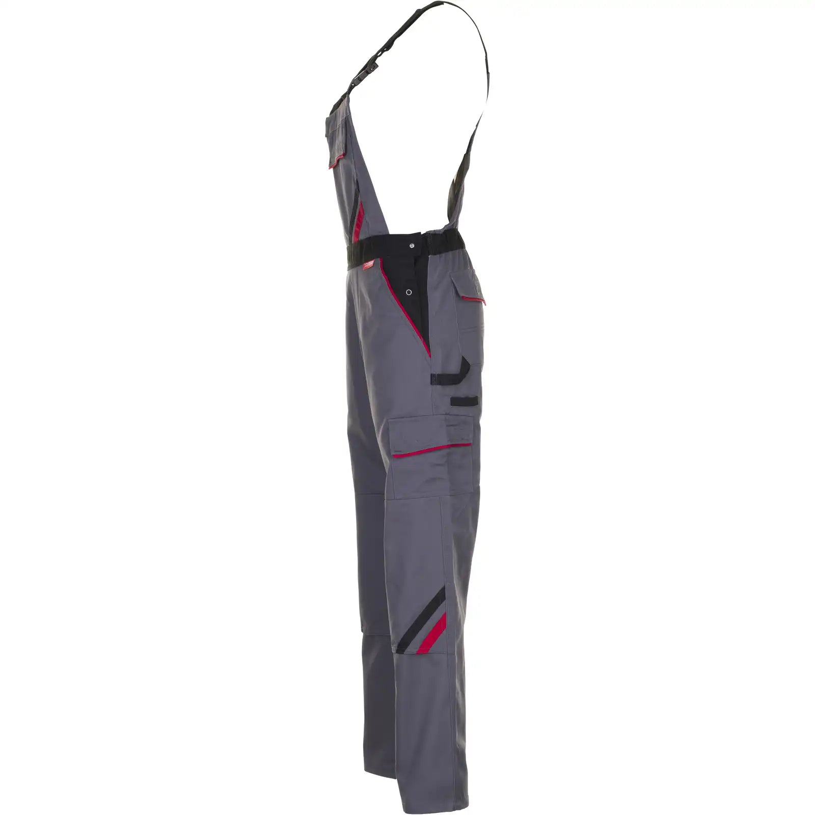 Planam Highline Damen Latzhose schiefer/schwarz/rot 34 schiefer/schwarz/rot - Produktbild ohne Model