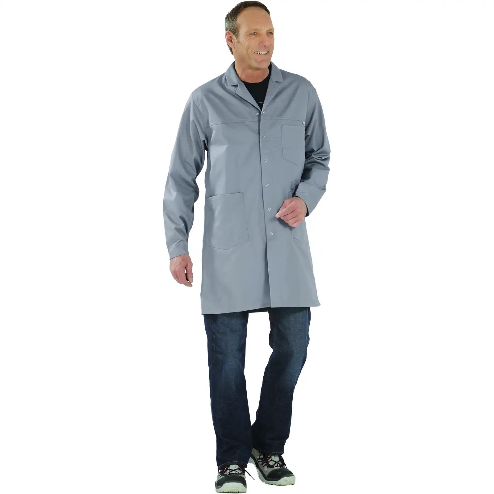 Planam MG 260 Berufsmantel grau 102 grau - Produktbild mit Model