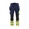 BLAKLADER 11251648 Hi Vis Trousers 4 Way Stretch Hi Vis Reflective Work Trousers Men - Double Weave