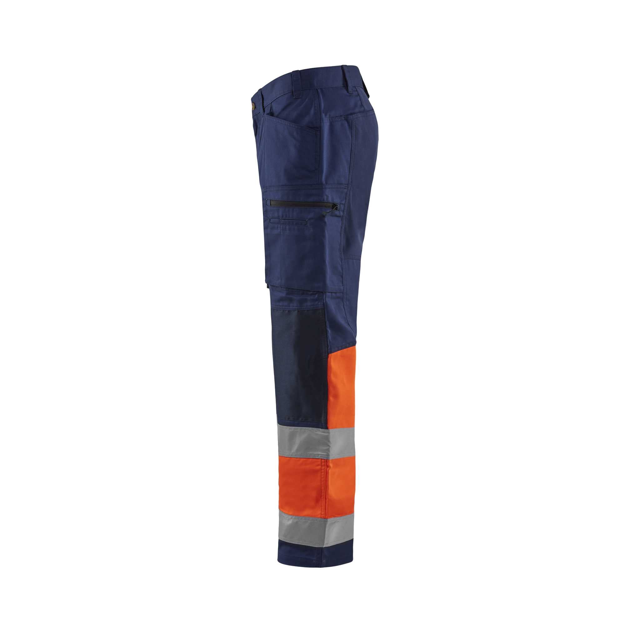 BLAKLADER 15511811 | Hi Vis Trousers with Stretch Hi Vis Reflective Work Trousers Men - 65% Polyester
