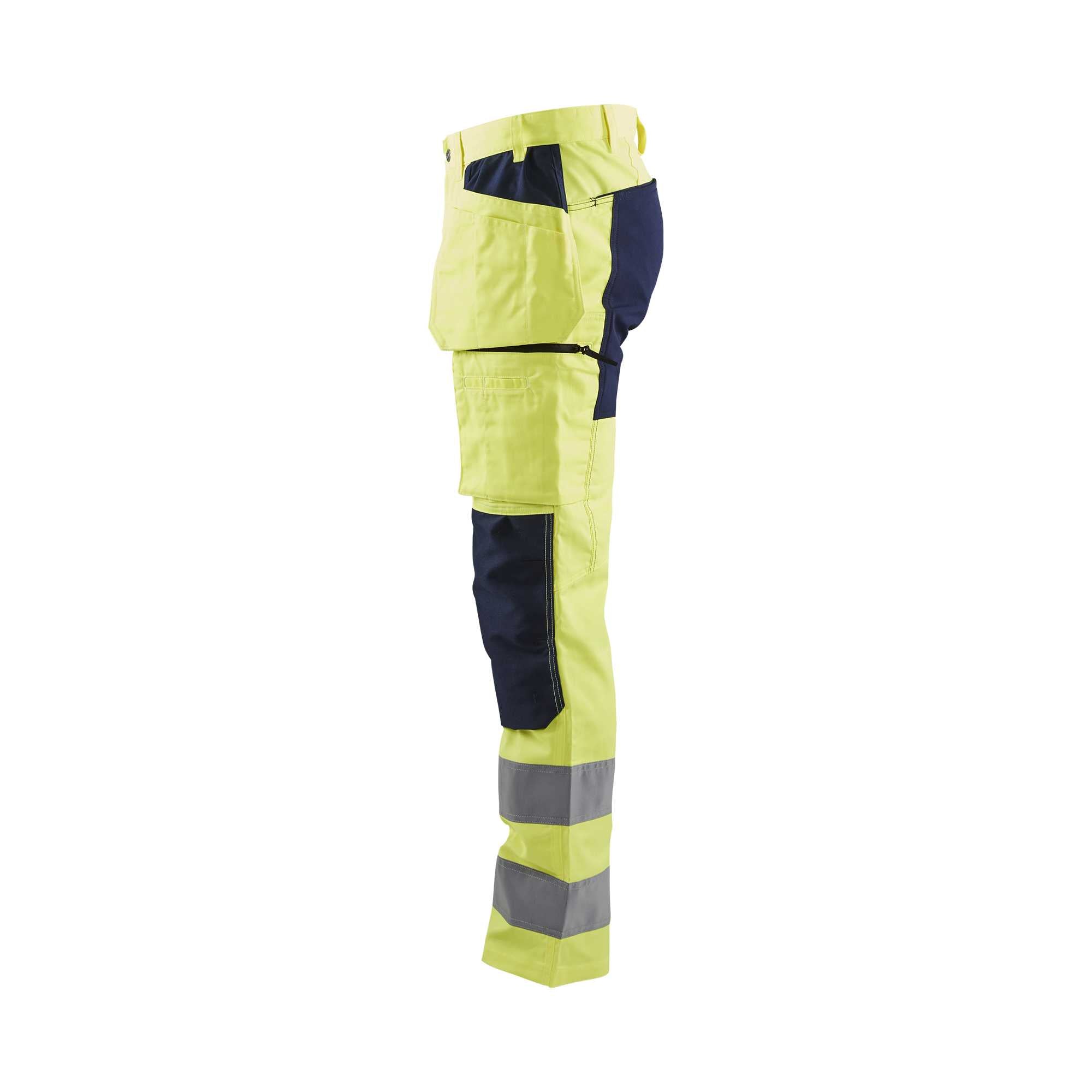 BLAKLADER 15521811 | Hi Vis Trousers with Stretch Hi Vis Reflective Work Trousers Men - Class 2 Visibility