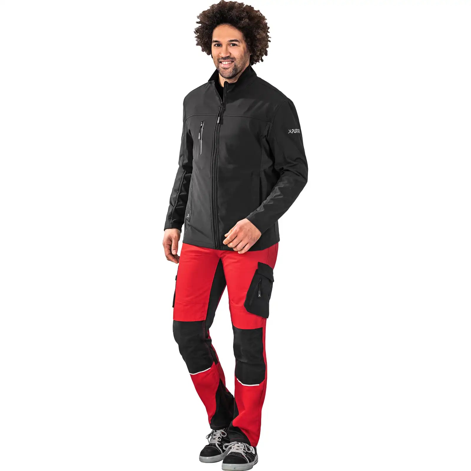 Planam Norit Herren Pure Softshelljacke schwarz 102 schwarz - Produktbild mit Model