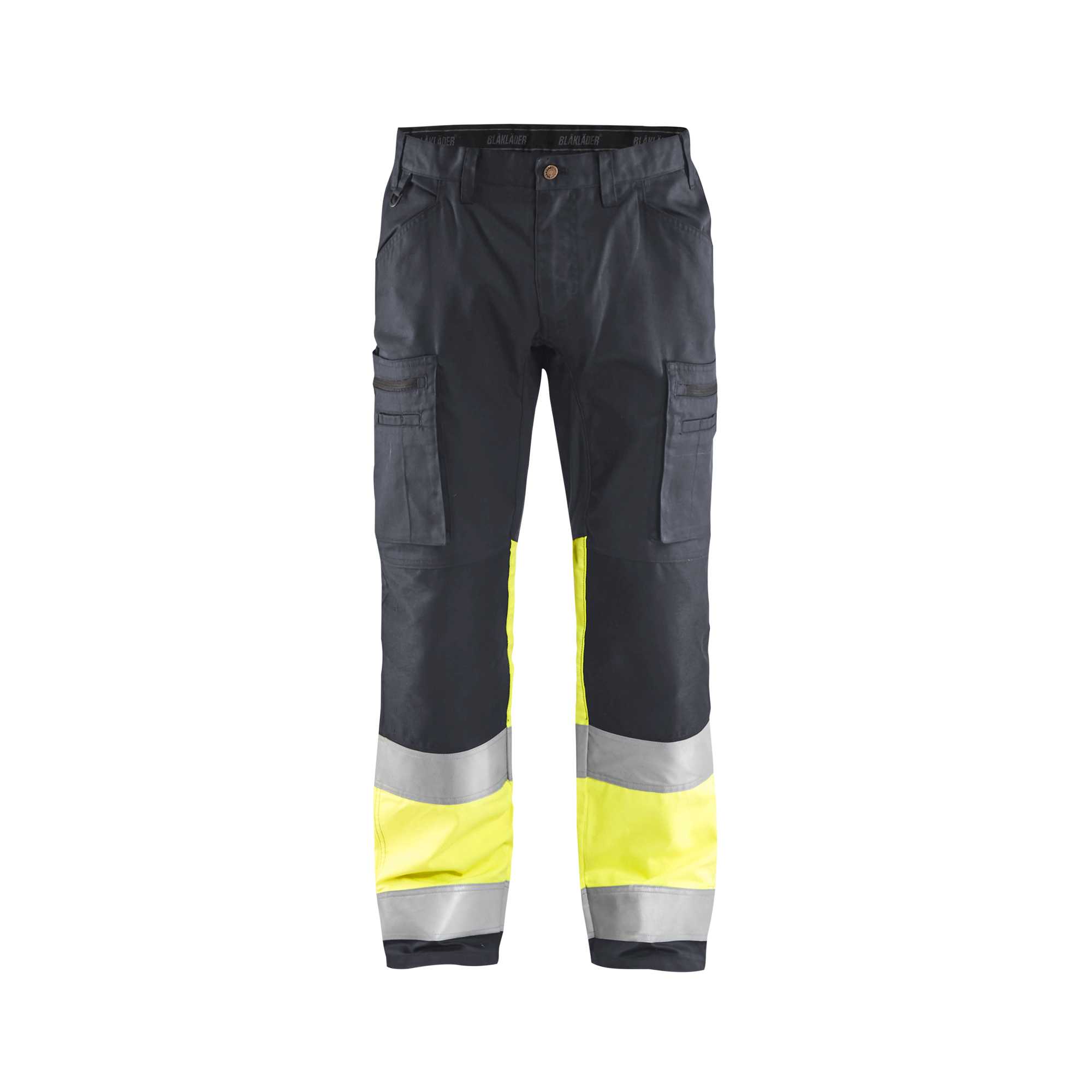 BLAKLADER 15511811 | Hi Vis Trousers with Stretch Hi Vis Reflective Work Trousers Men - 65% Polyester