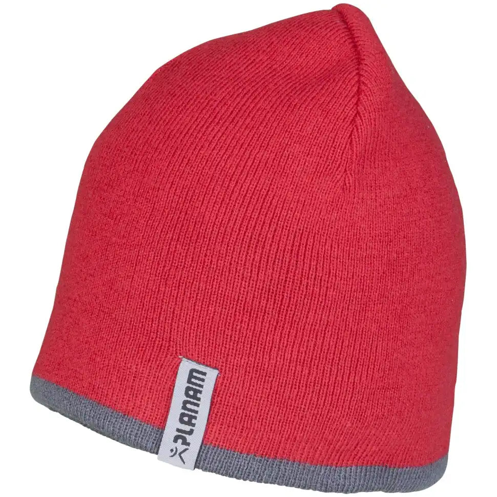 Planam Zubehör Strickmütze 2-farbig rot/schiefer Universalgröße rot/schiefer - Produktbild ohne Model