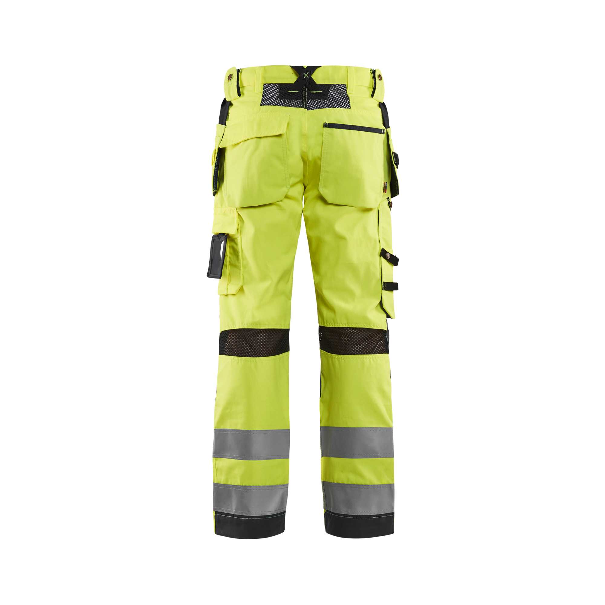 BLAKLADER 15651811 | Ventilated Hi Vis trousers Hi Vis Reflective Work Trousers Men - Mesh Panels
