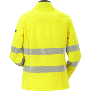 Planam Norit Warnschutz Damen Pure Softshelljacke gelb  36 gelb - Produktbild ohne Model
