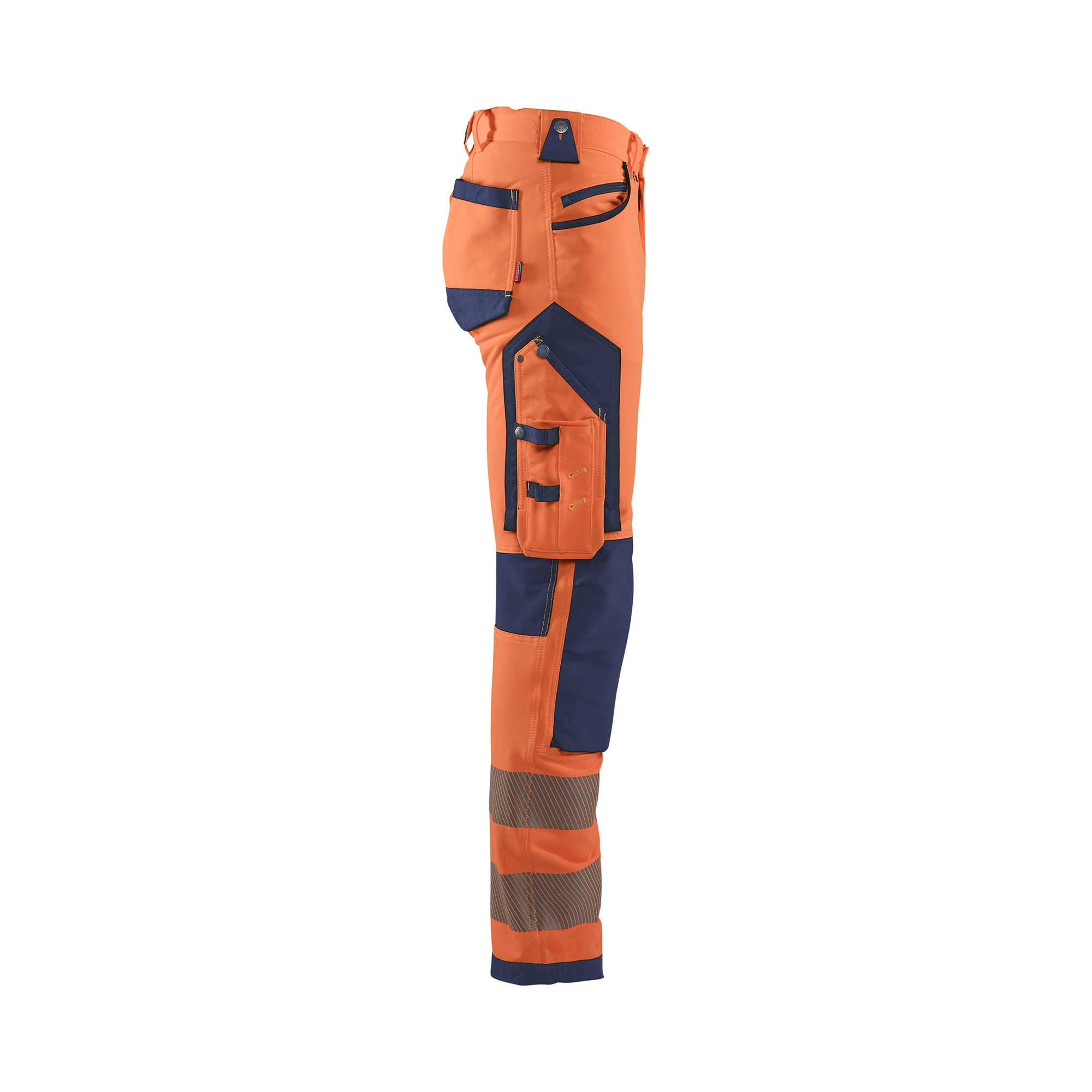 BLAKLADER 11971642 | Hi Vis Trousers 4 way stretch Hi Vis Reflective Work Trousers Men - Water Repellent