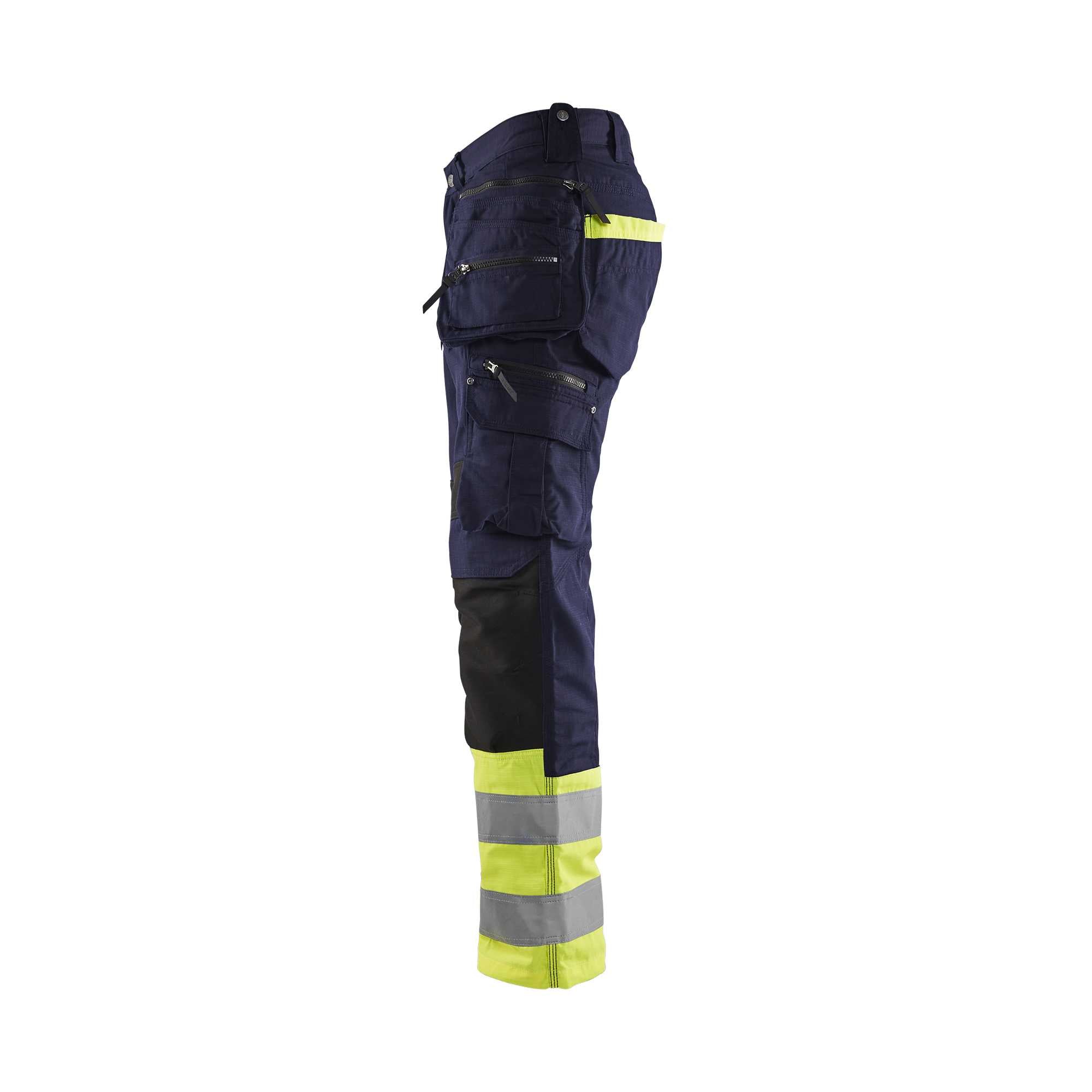 BLAKLADER 19941330 | Hi Vis trousers with stretch Hi Vis Reflective Work Trousers Men - Ripstop Fabric
