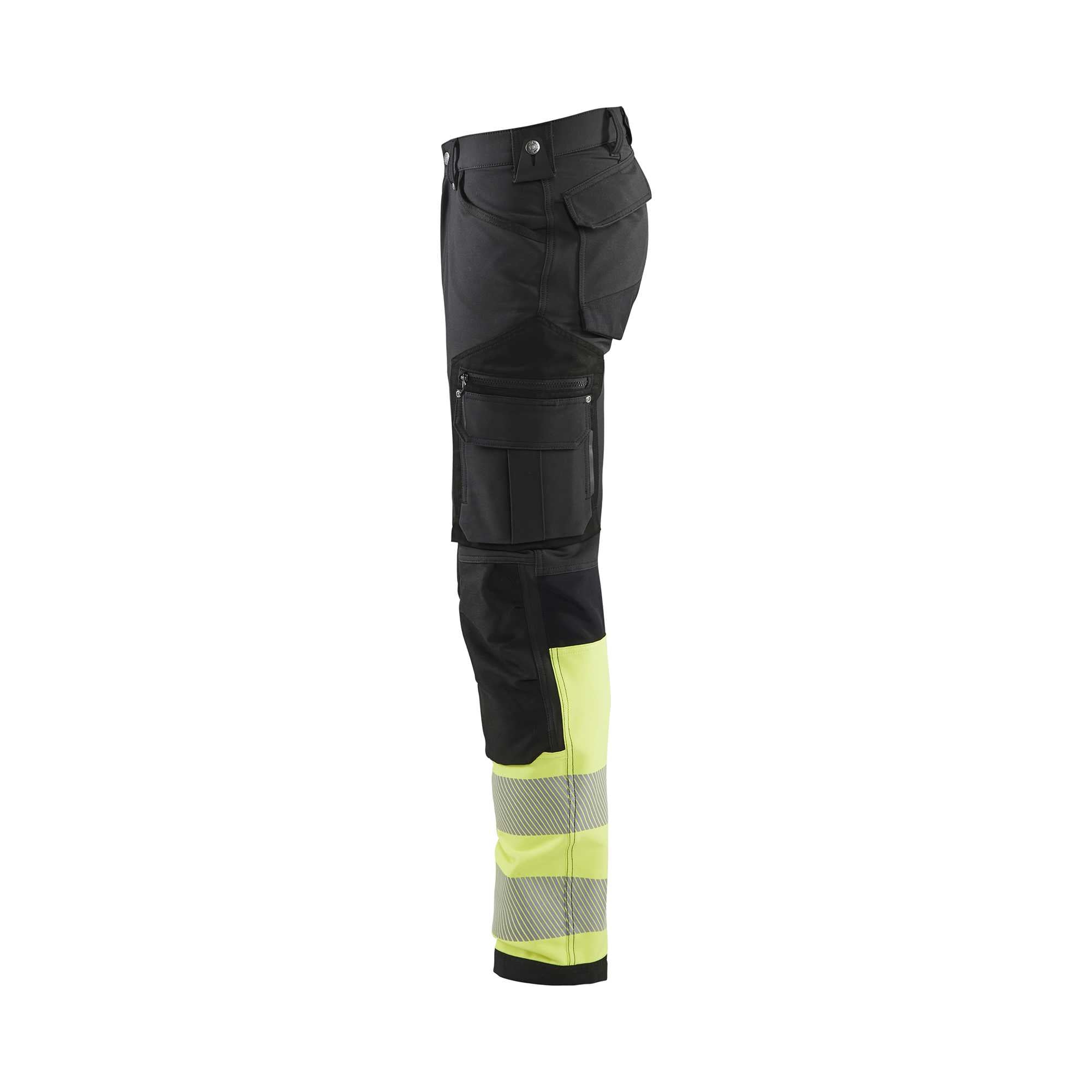 BLAKLADER 11931642 | Hi Vis 4 way stretch trousers Hi Vis Reflective Work Trousers Men - Water Repellent