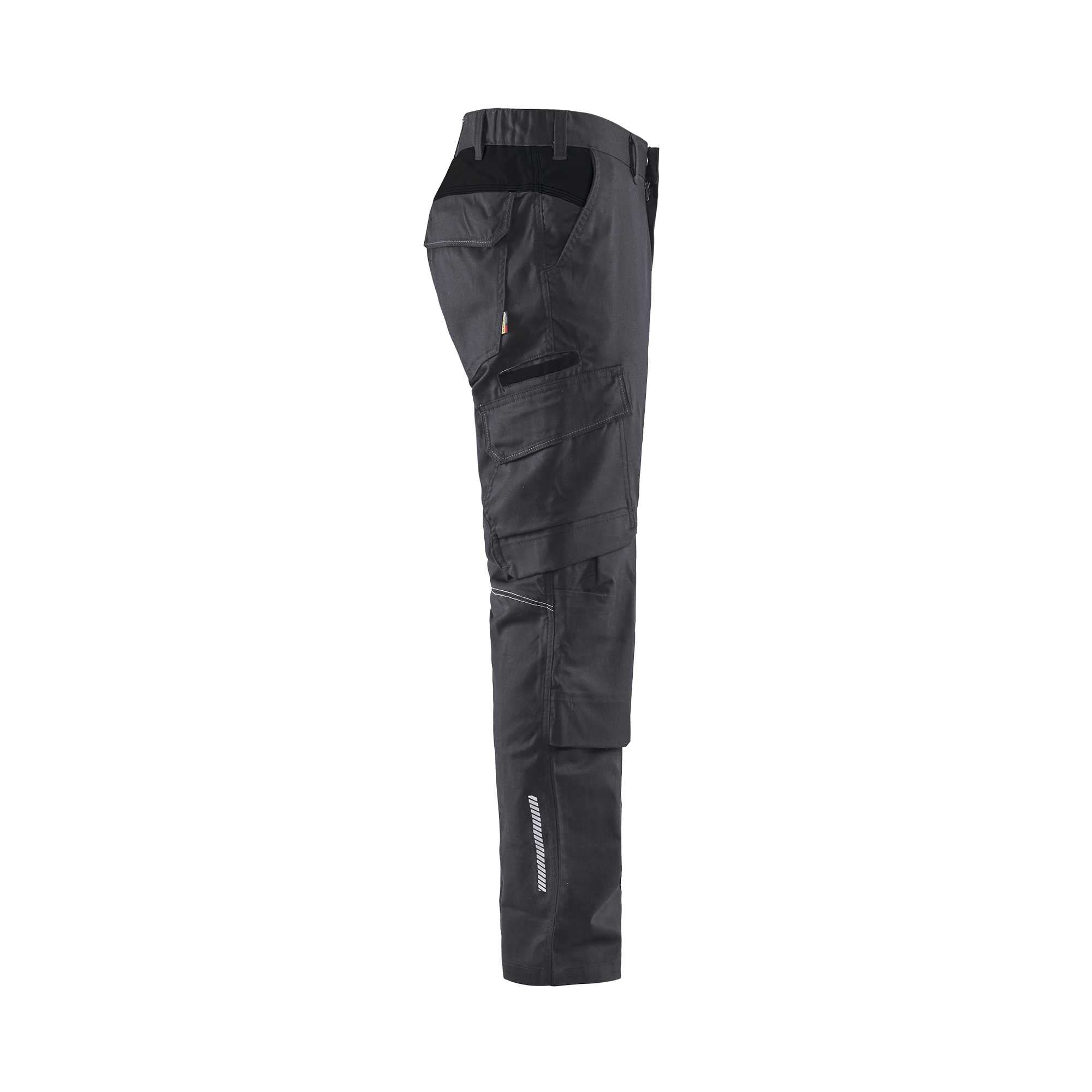 BLAKLADER 14481832 | Industry trousers stretch with knee pad pockets Hi Vis Reflective Work Trousers Men - twill fabric