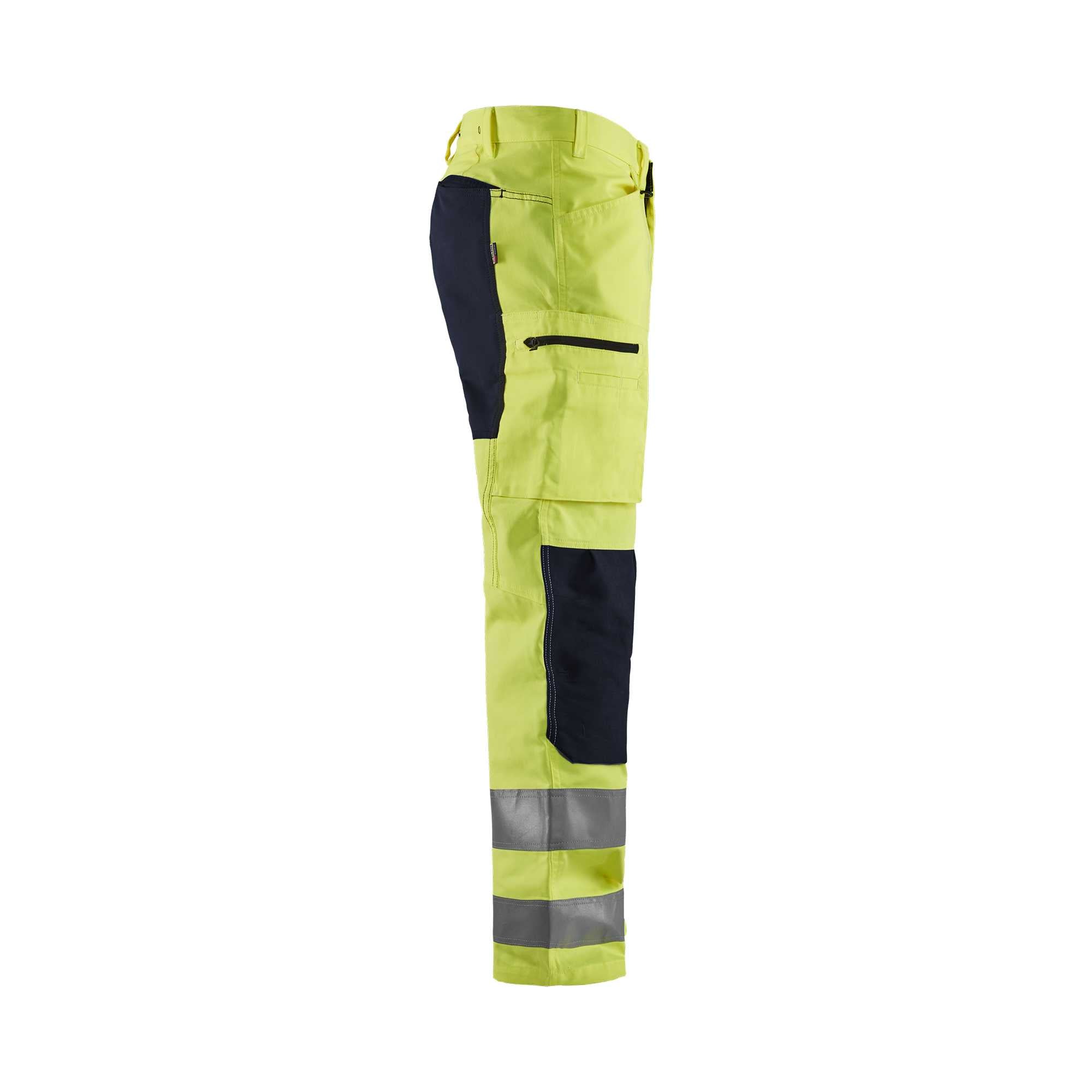BLAKLADER 15851811 | Hi Vis trousers with stretch Hi Vis Reflective Work Trousers Men - Class 2 Certified