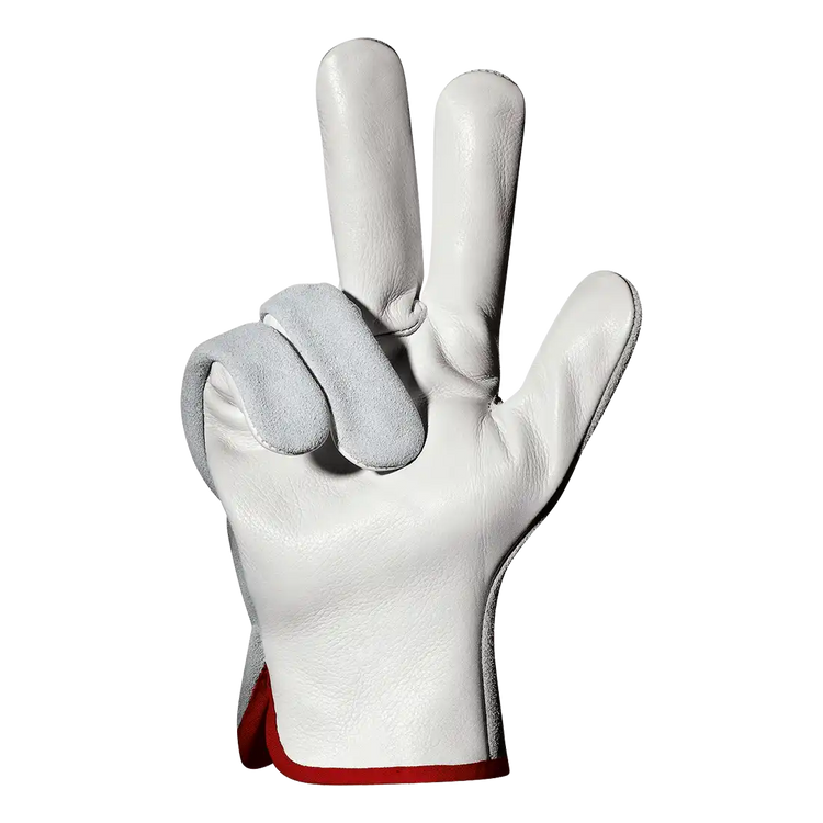 SIR SAFETY BORNEO Work Gloves - Grain Cowhide Leather - 12 Pairs