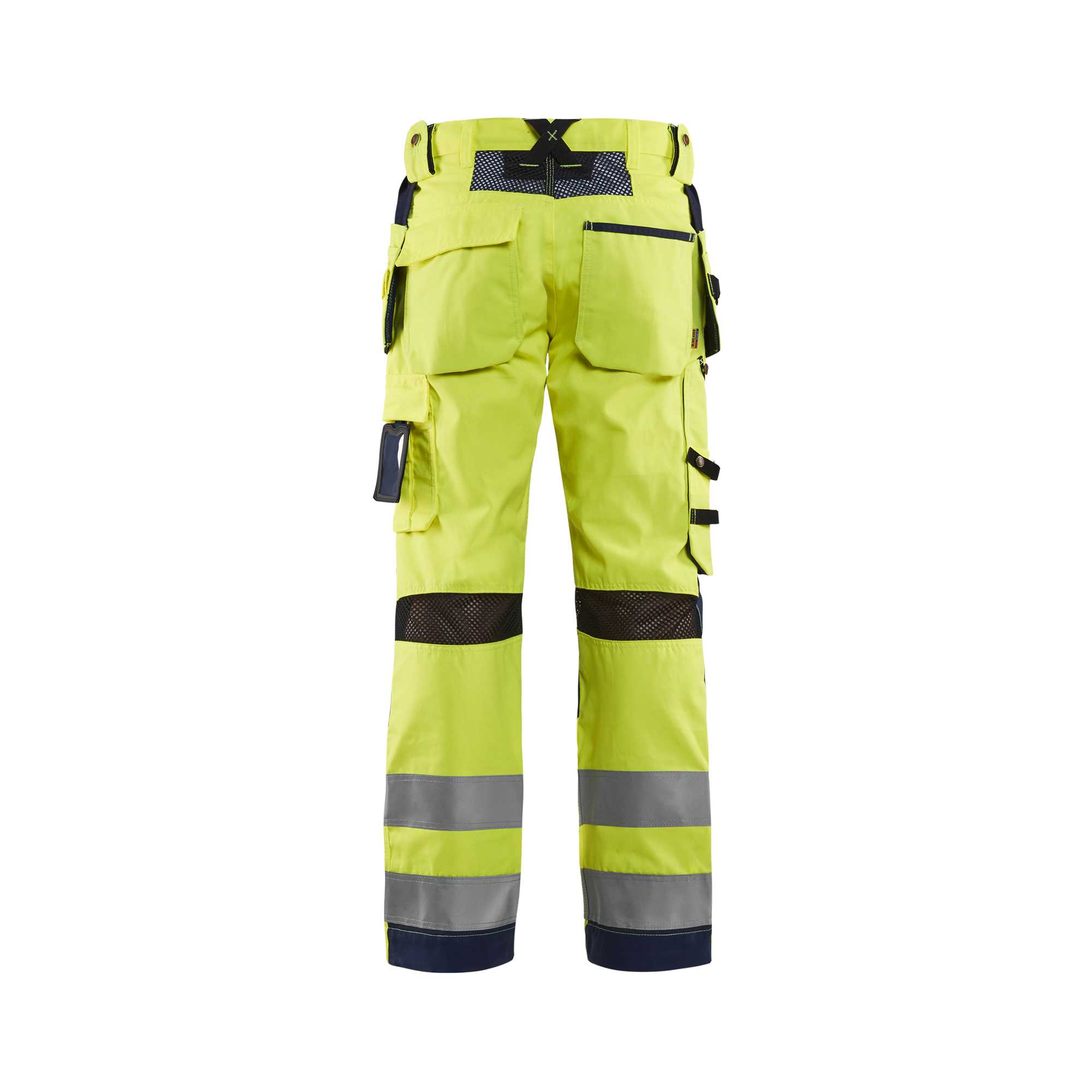 BLAKLADER 15651811 | Ventilated Hi Vis trousers Hi Vis Reflective Work Trousers Men - Mesh Panels