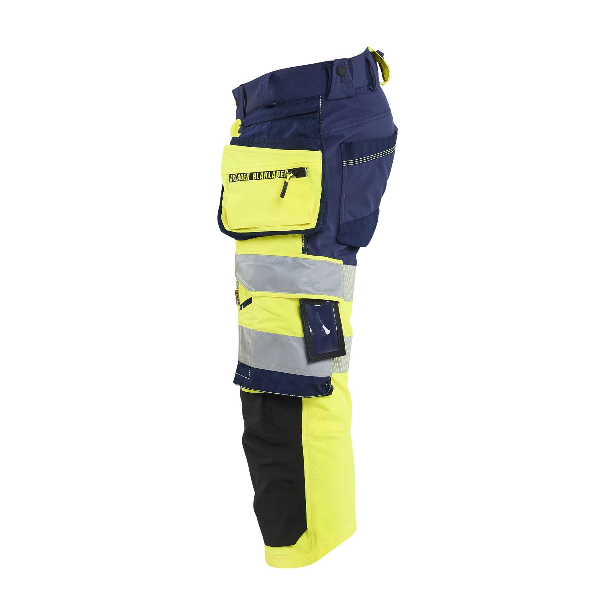 BLAKLADER 11231648 HI VIS PIRATE TROUSERS 4 WAY STRETCH Hi Vis Reflective Work Pirate Bermuda Men - double weave