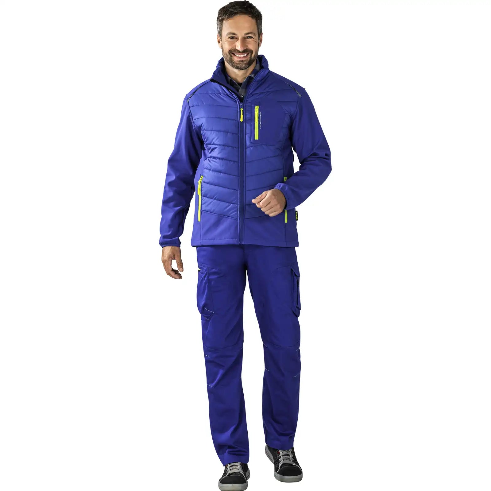 Planam PLANAM Stretchline Winterjacke kornblumenblau 4XL kornblumenblau - Produktbild mit Model