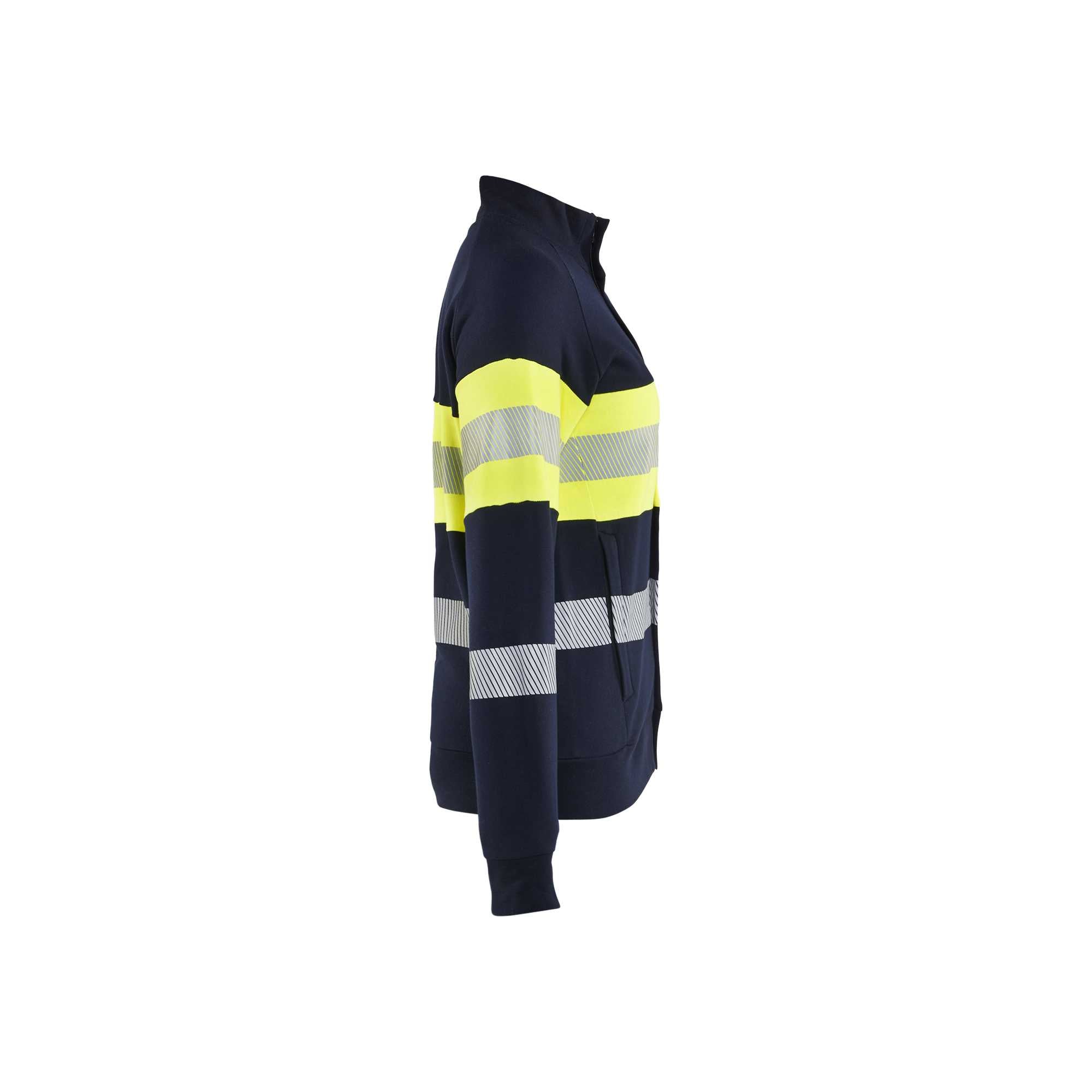 BLAKLADER 34721762 WOMEN'S MULTINORM HI VIS SWEATSHIRT ZIP Hi Vis Reflective Full-zip Work Sweatshirt WOMEN - Flame Retardant