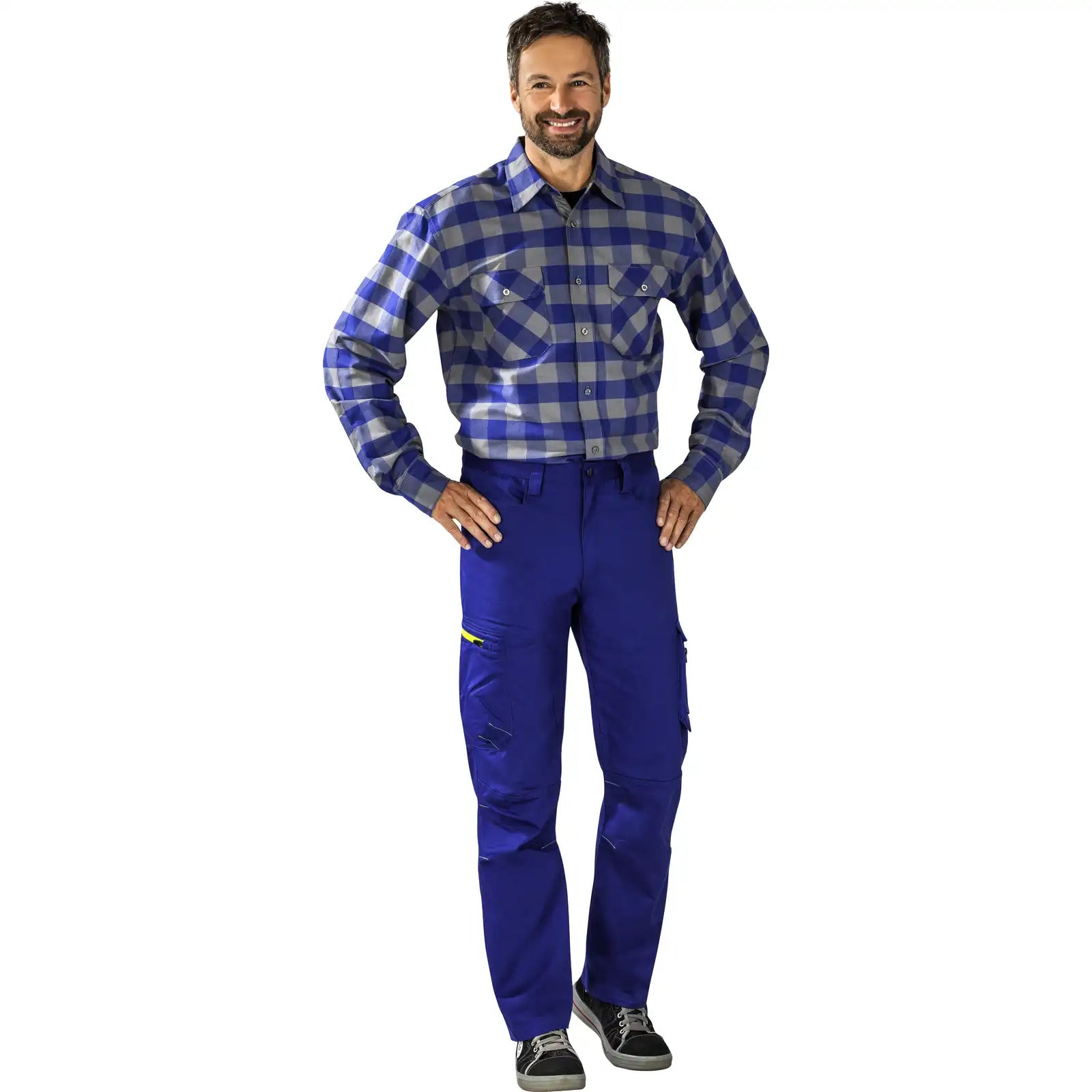 Planam PLANAM Stretchline Bundhose kornblumenblau 102 kornblumenblau - Produktbild mit Model