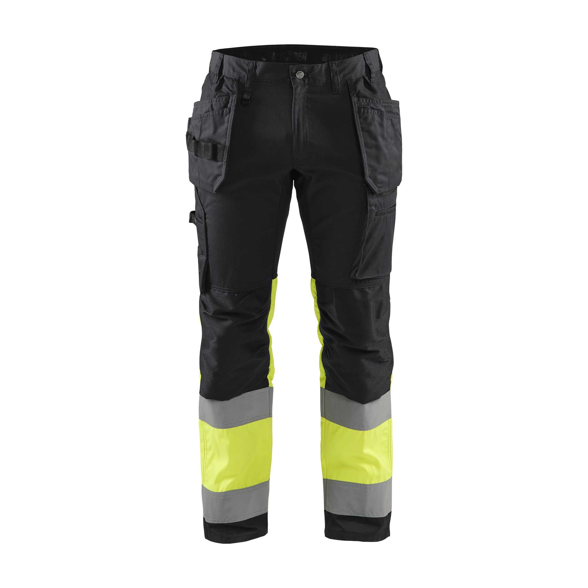BLAKLADER 15581811 | Hi Vis trousers with stretch Hi Vis Reflective Work Trousers Men - stretch fabric