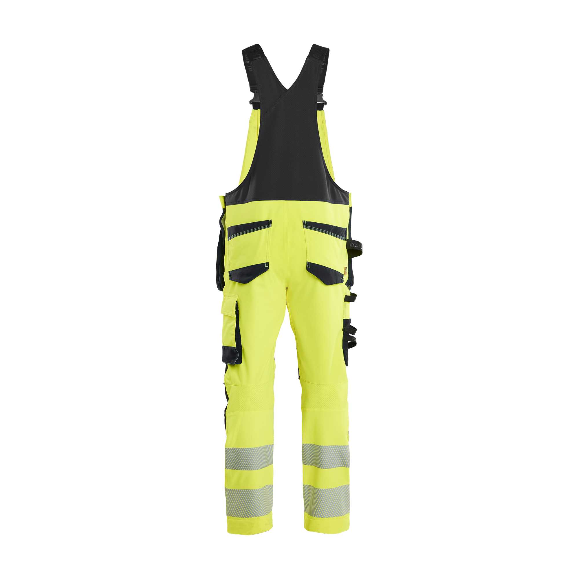 BLAKLADER 26261648 Hi Vis bib overalls 4 way stretch Hi Vis Reflective Work Bib Trousers Men - double weave
