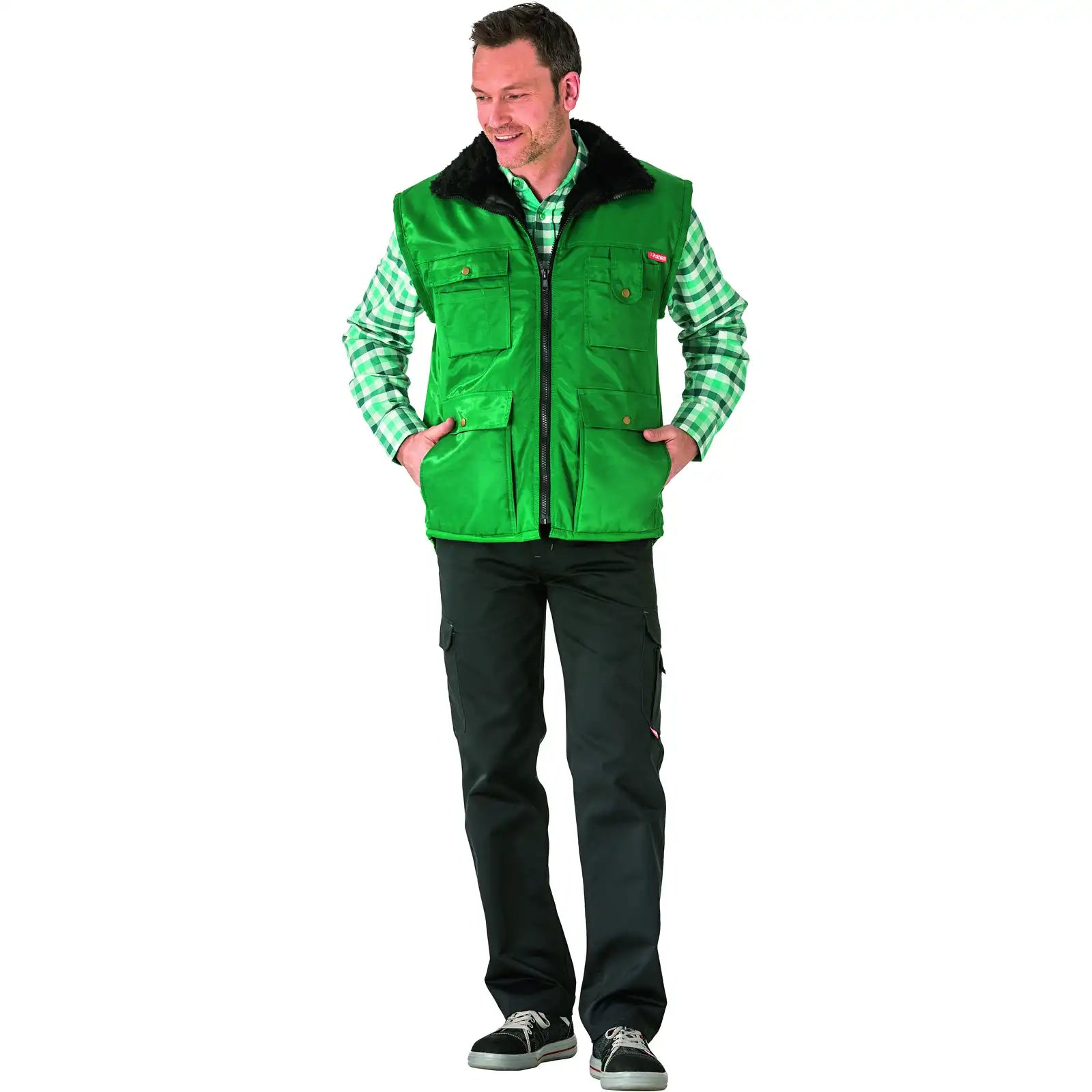 Planam Outdoor Gletscher Pilotenweste grün S grün - Produktbild mit Model