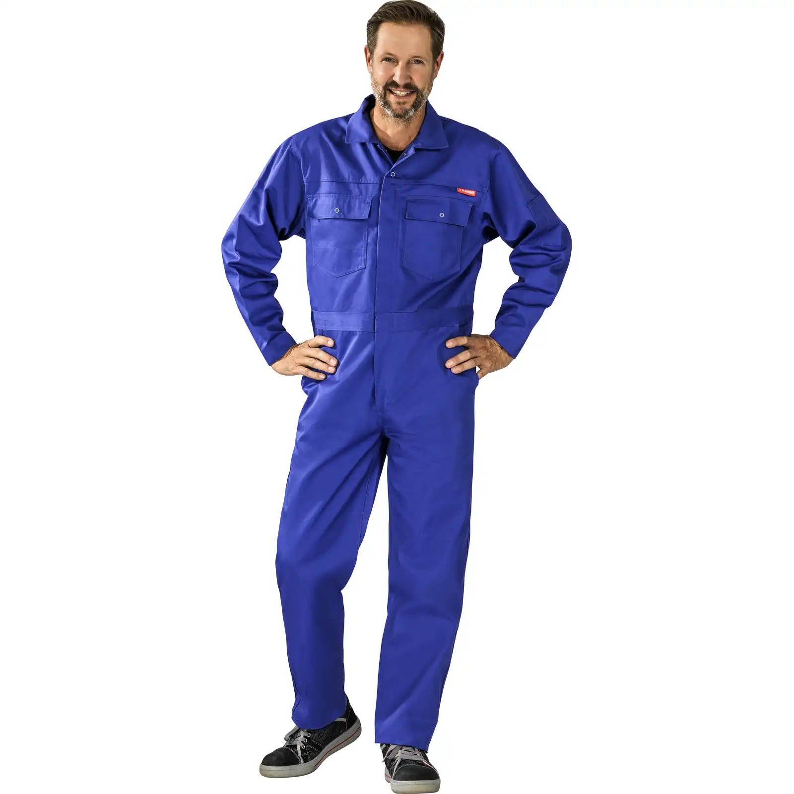 Planam MG 260 Rallyekombi kornblumenblau 102 kornblumenblau - Produktbild mit Model