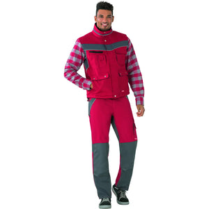 Planam Plaline Winterweste rot/schiefer XS rot/schiefer - Produktbild mit Model