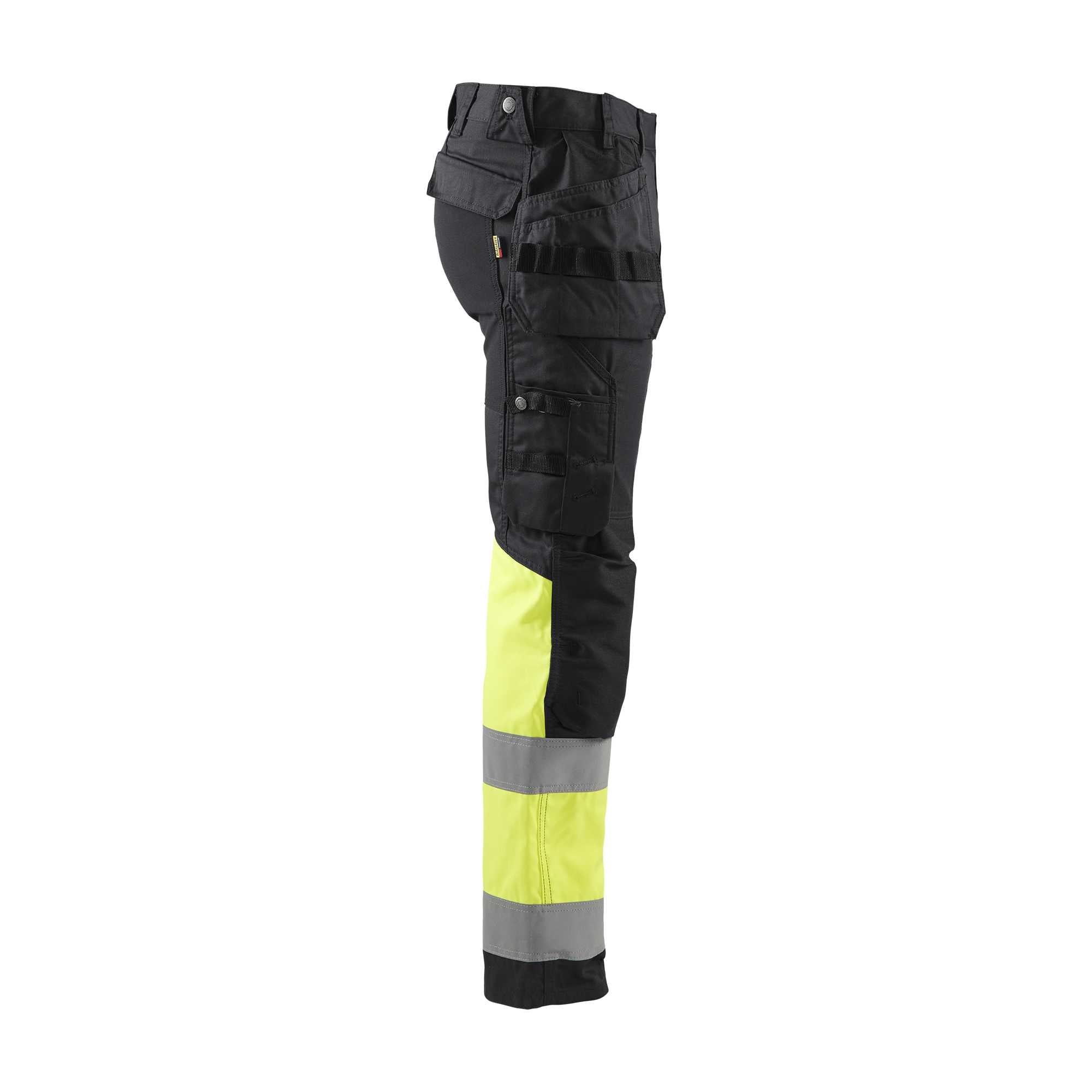 BLAKLADER 15581811 | Hi Vis trousers with stretch Hi Vis Reflective Work Trousers Men - stretch fabric