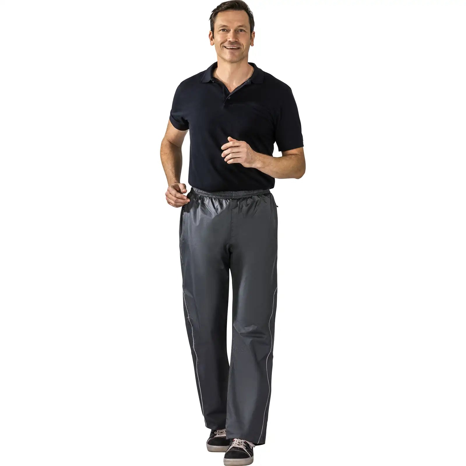 Planam Outdoor Monsun Hose grau 4XL grau - Produktbild mit Model