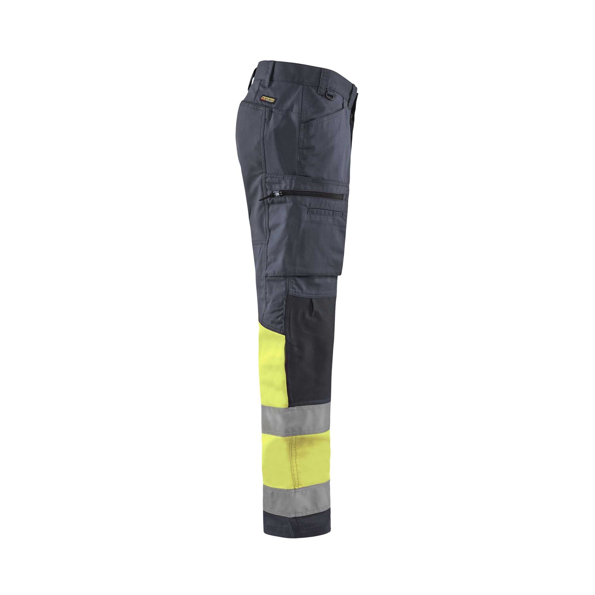 BLAKLADER 15511811 | Hi Vis Trousers with Stretch Hi Vis Reflective Work Trousers Men - 65% Polyester