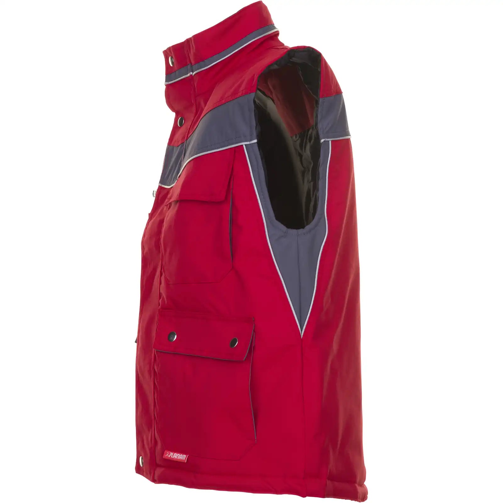 Planam Plaline Winterweste rot/schiefer XS rot/schiefer - Produktbild ohne Model