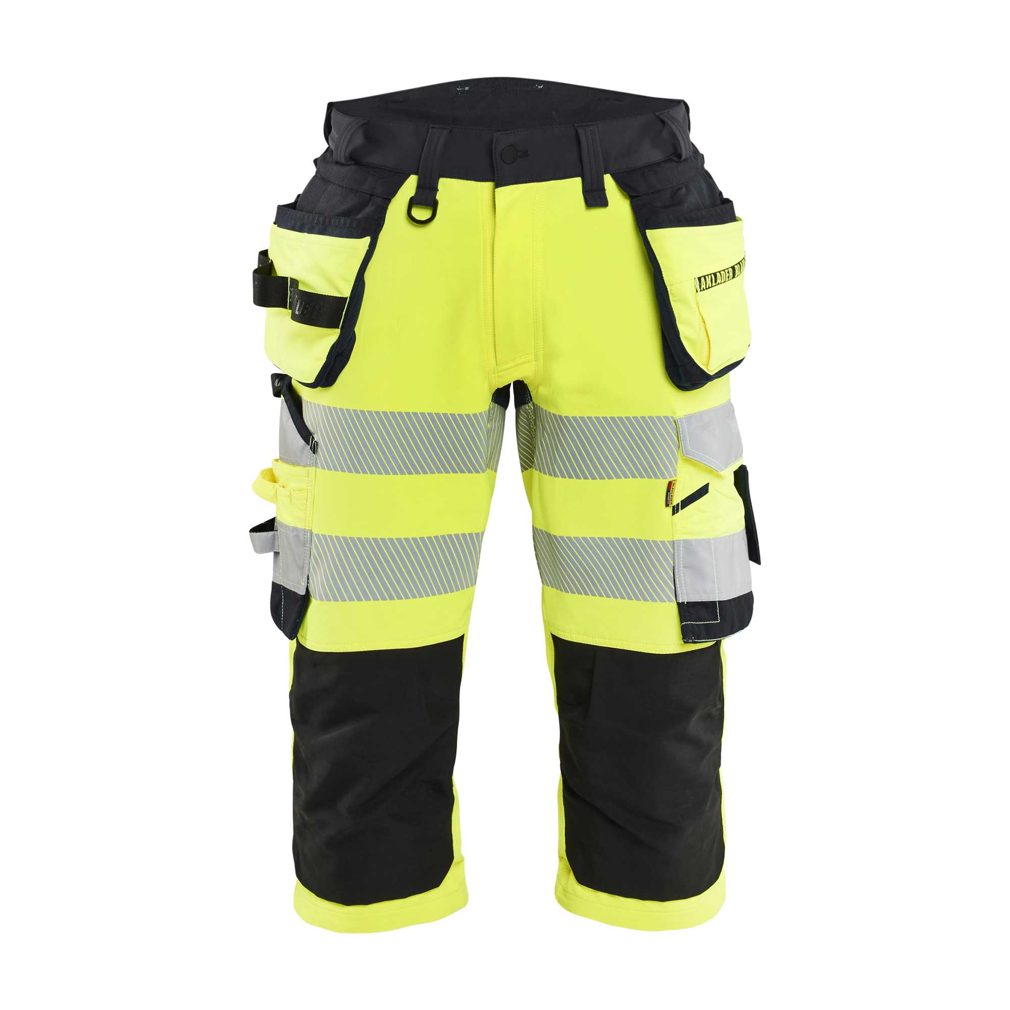 BLAKLADER 11231648 HI VIS PIRATE TROUSERS 4 WAY STRETCH Hi Vis Reflective Work Pirate Bermuda Men - double weave