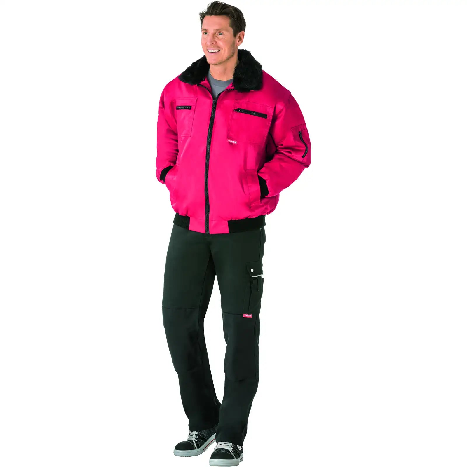 Planam Outdoor Gletscher Comfortjacke rot L rot - Produktbild mit Model