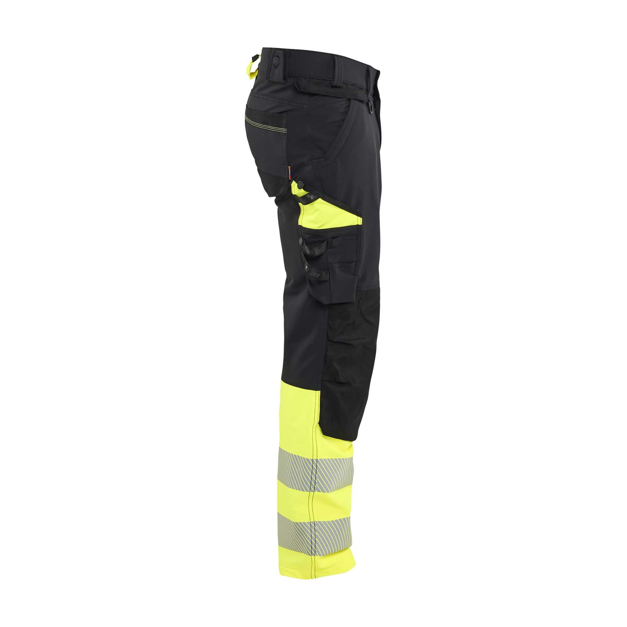 BLAKLADER 11261648 | Hi Vis Trousers 4 Way Stretch Hi Vis Reflective Work Trousers Men - double weave