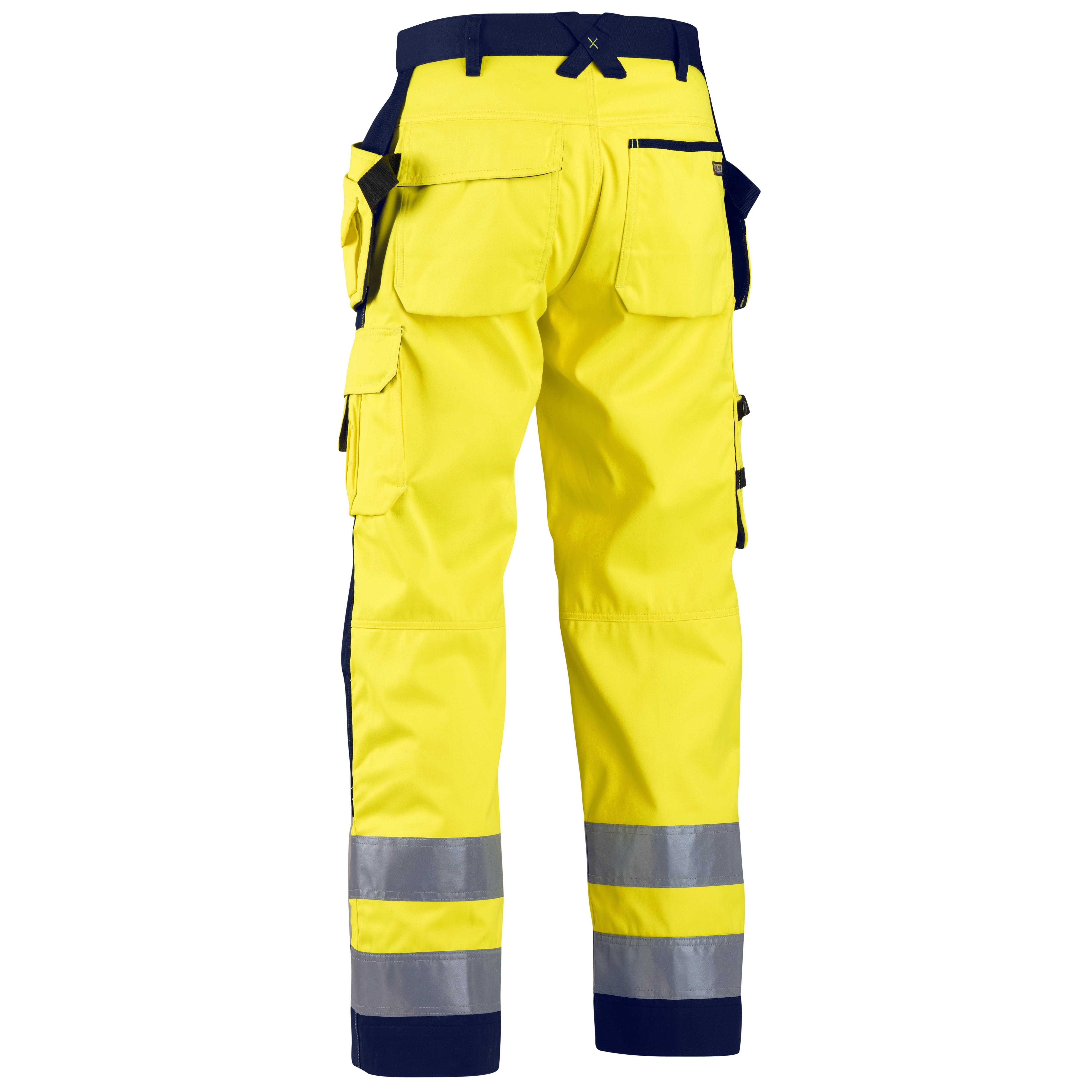 BLAKLADER 15681811 | Hi Vis craftsman trousers Hi Vis Reflective Work Trousers Men - Twill Fabric