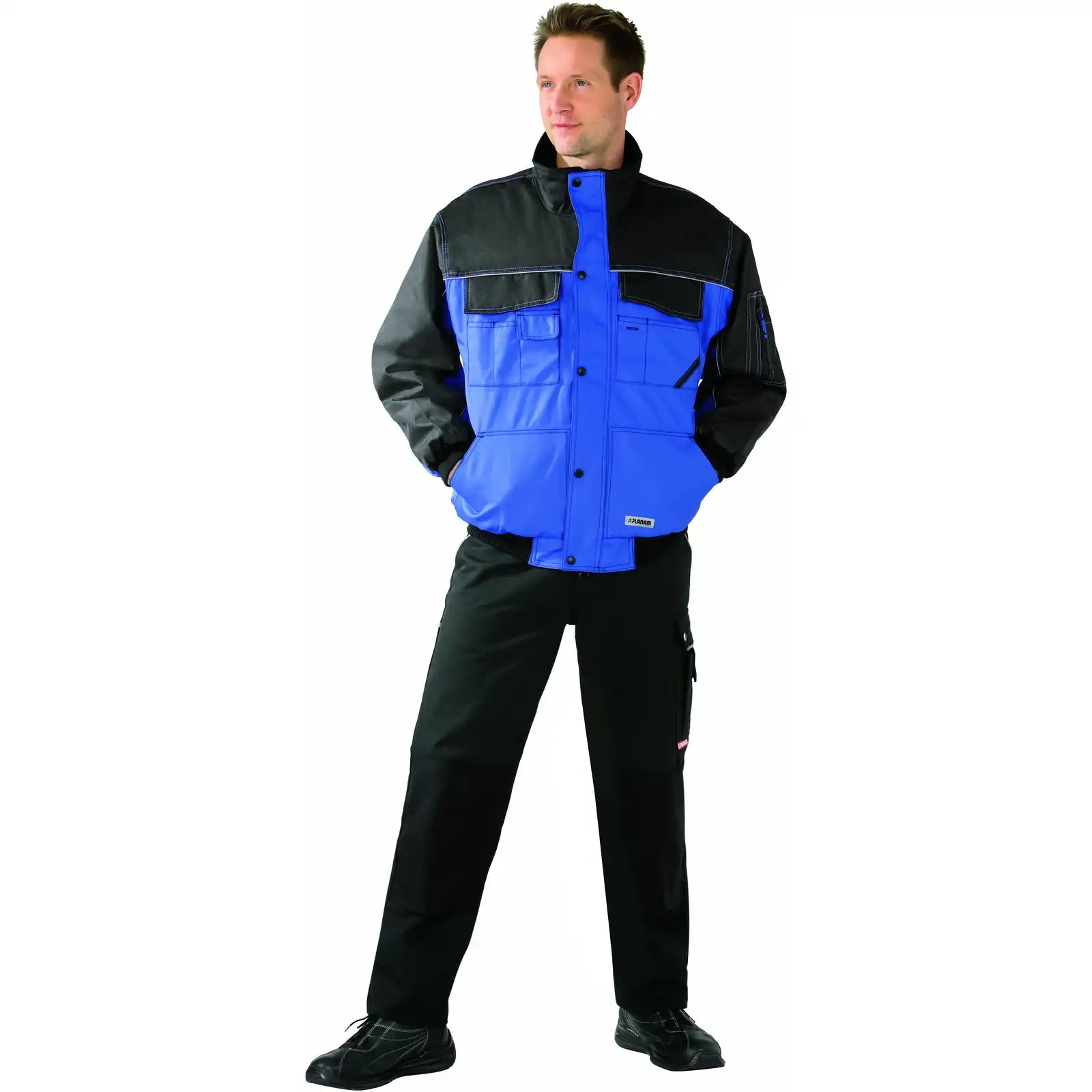 Planam Outdoor Dust Blouson royalblau/schwarz L royalblau/schwarz - Produktbild mit Model