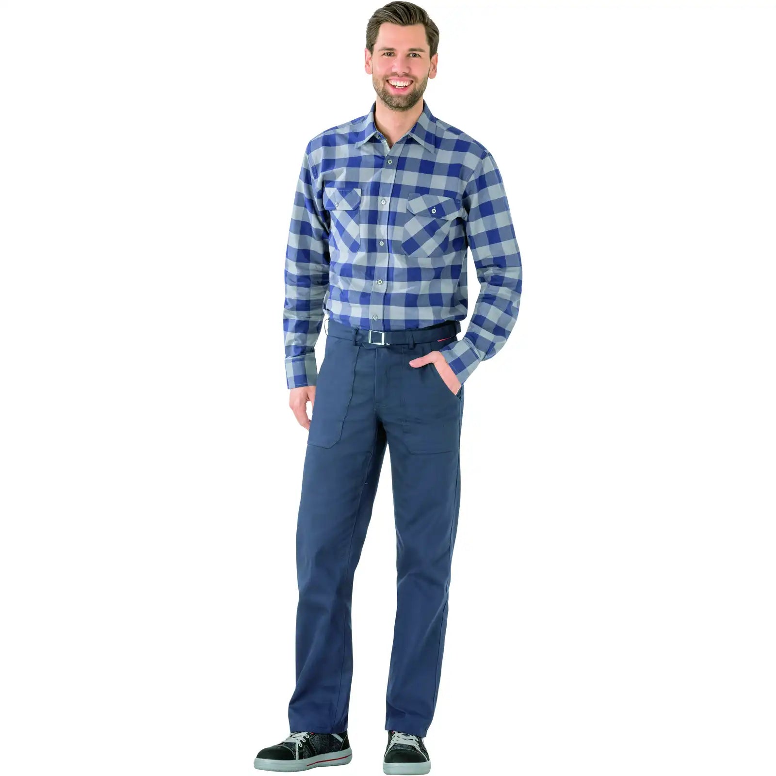 Planam BW 290 Bundhose hydronblau 102 hydronblau - Produktbild mit Model